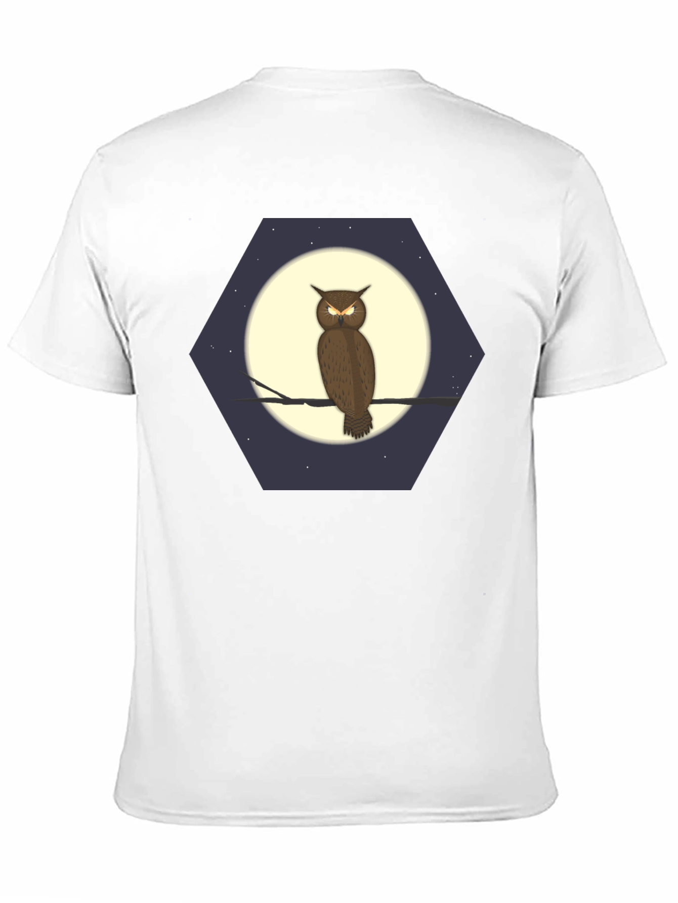 Owl Moon Hexagon Graphic T-Shirt