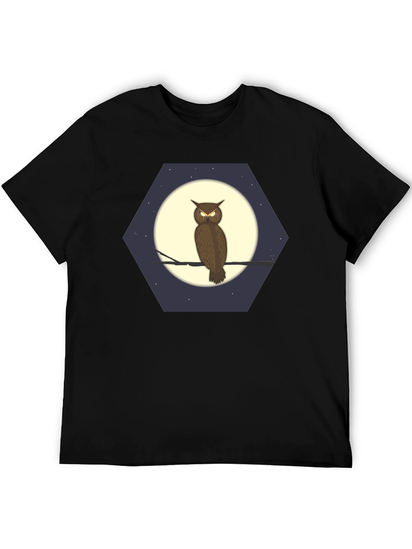 Owl Moon Hexagon Graphic T-Shirt