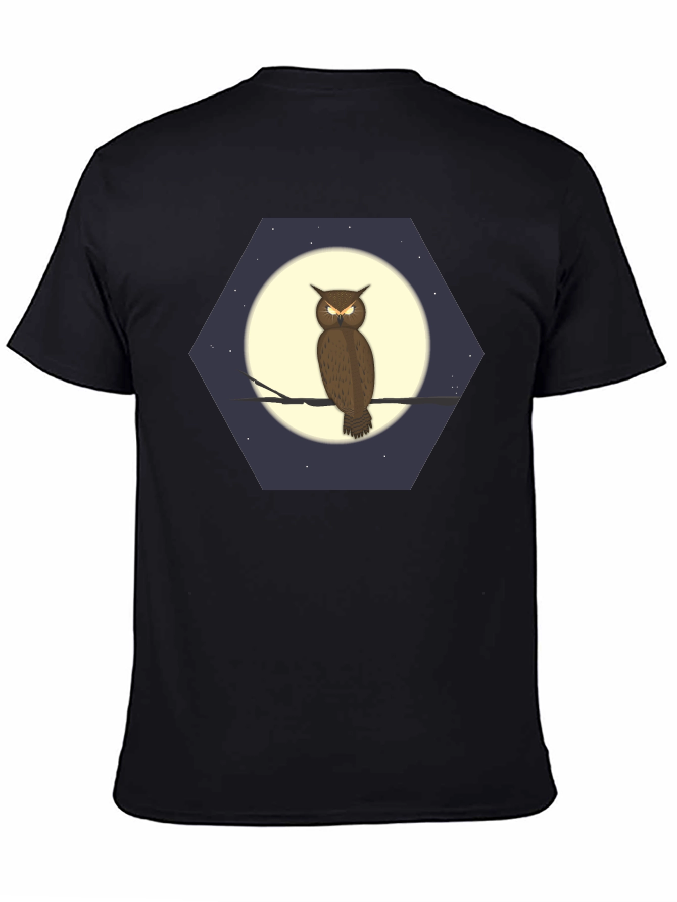 Owl Moon Hexagon Graphic T-Shirt