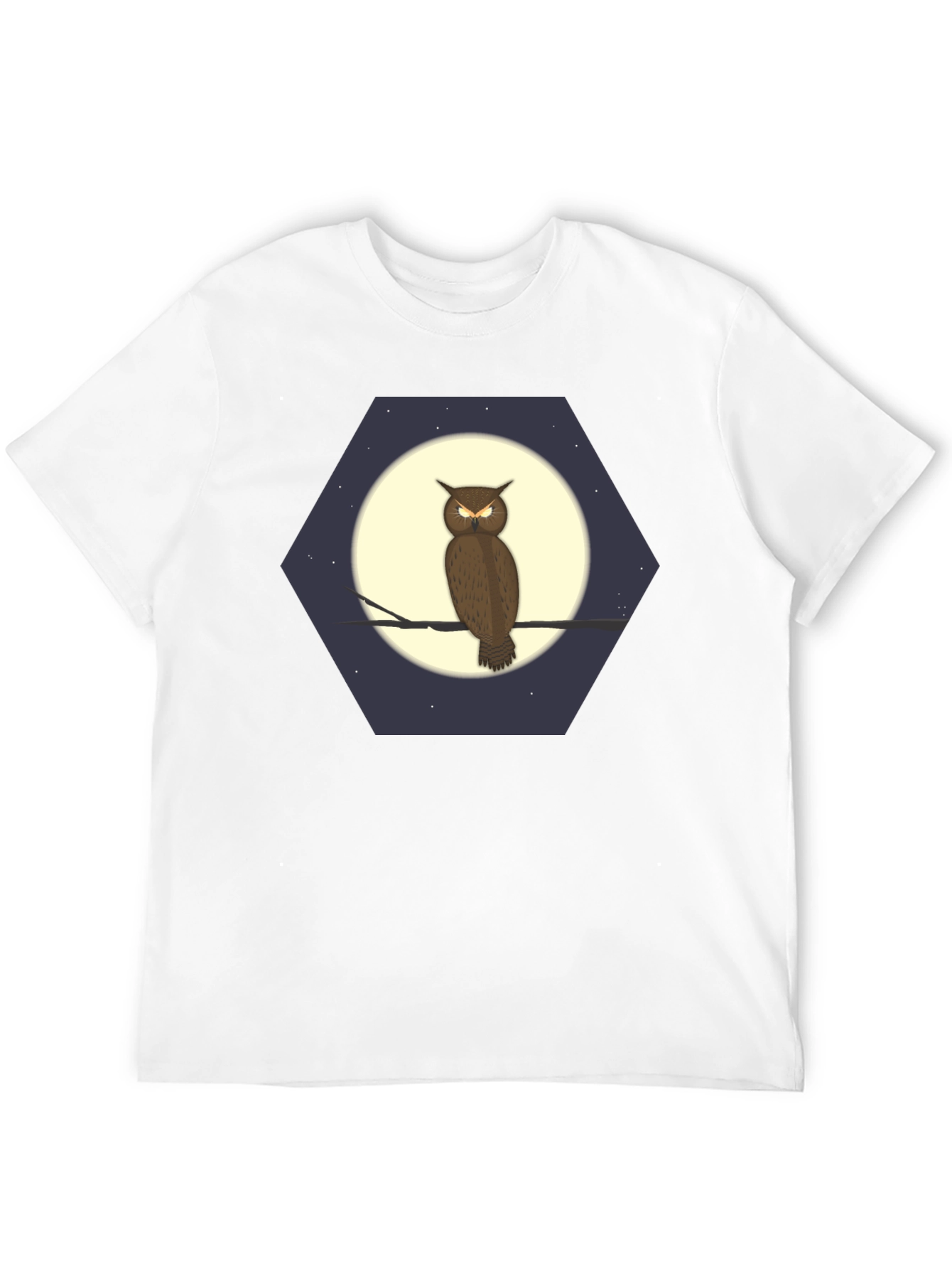 Owl Moon Hexagon Graphic T-Shirt