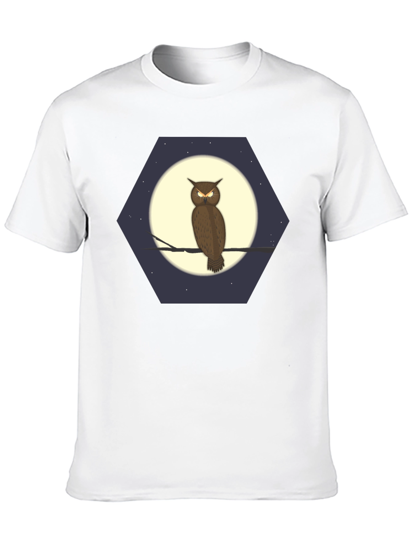 Owl Moon Hexagon Graphic T-Shirt