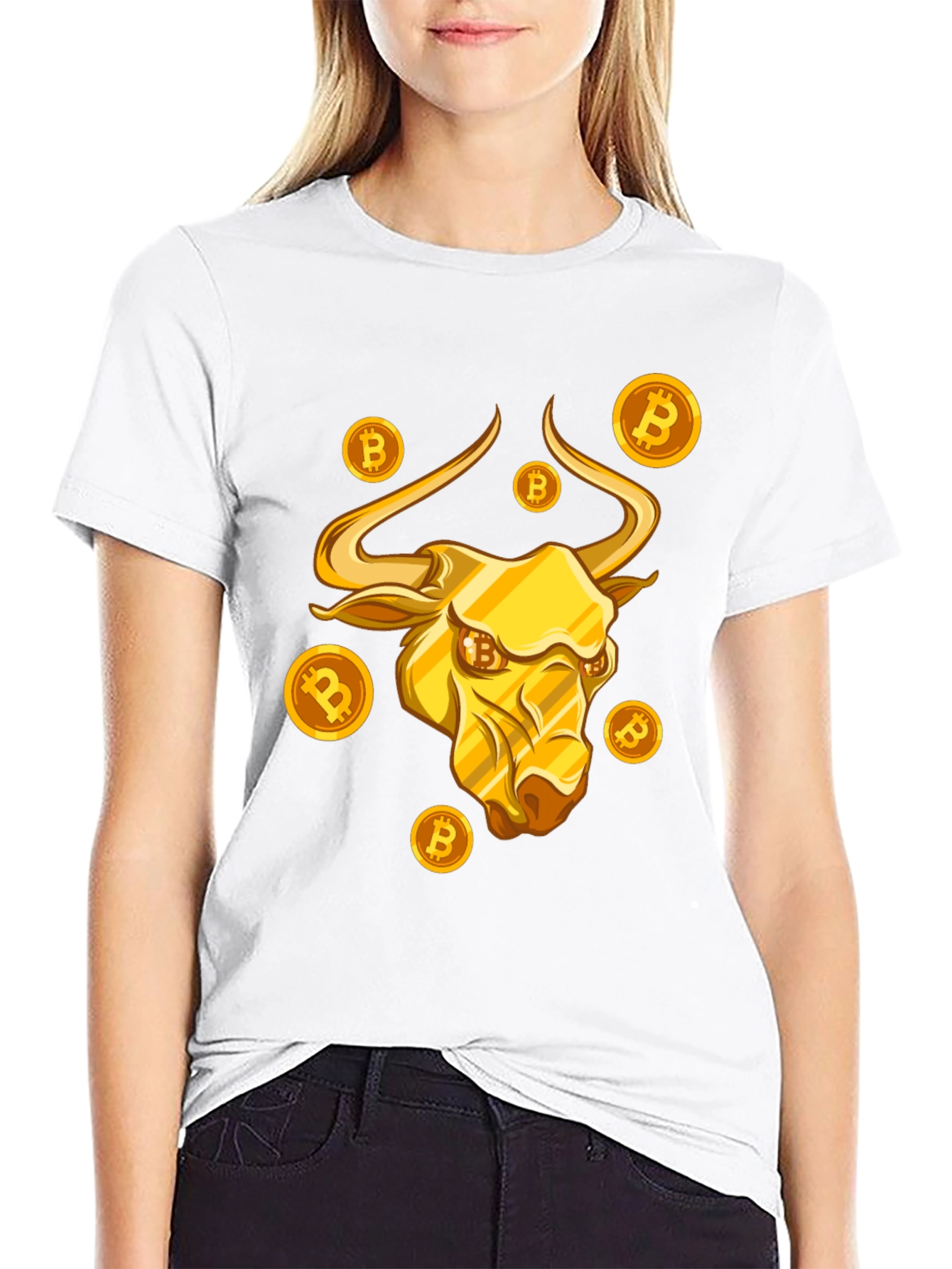 Bitcoin Bull T-Shirt - Crypto Golden Bull Design