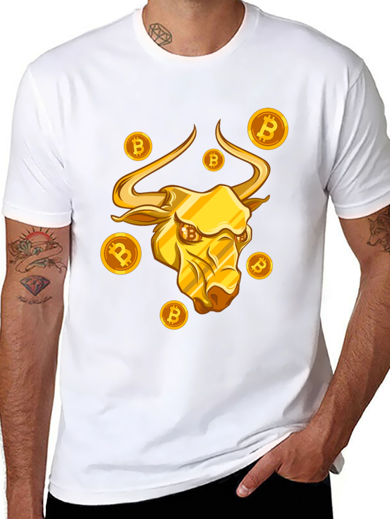 Bitcoin Bull T-Shirt - Crypto Golden Bull Design