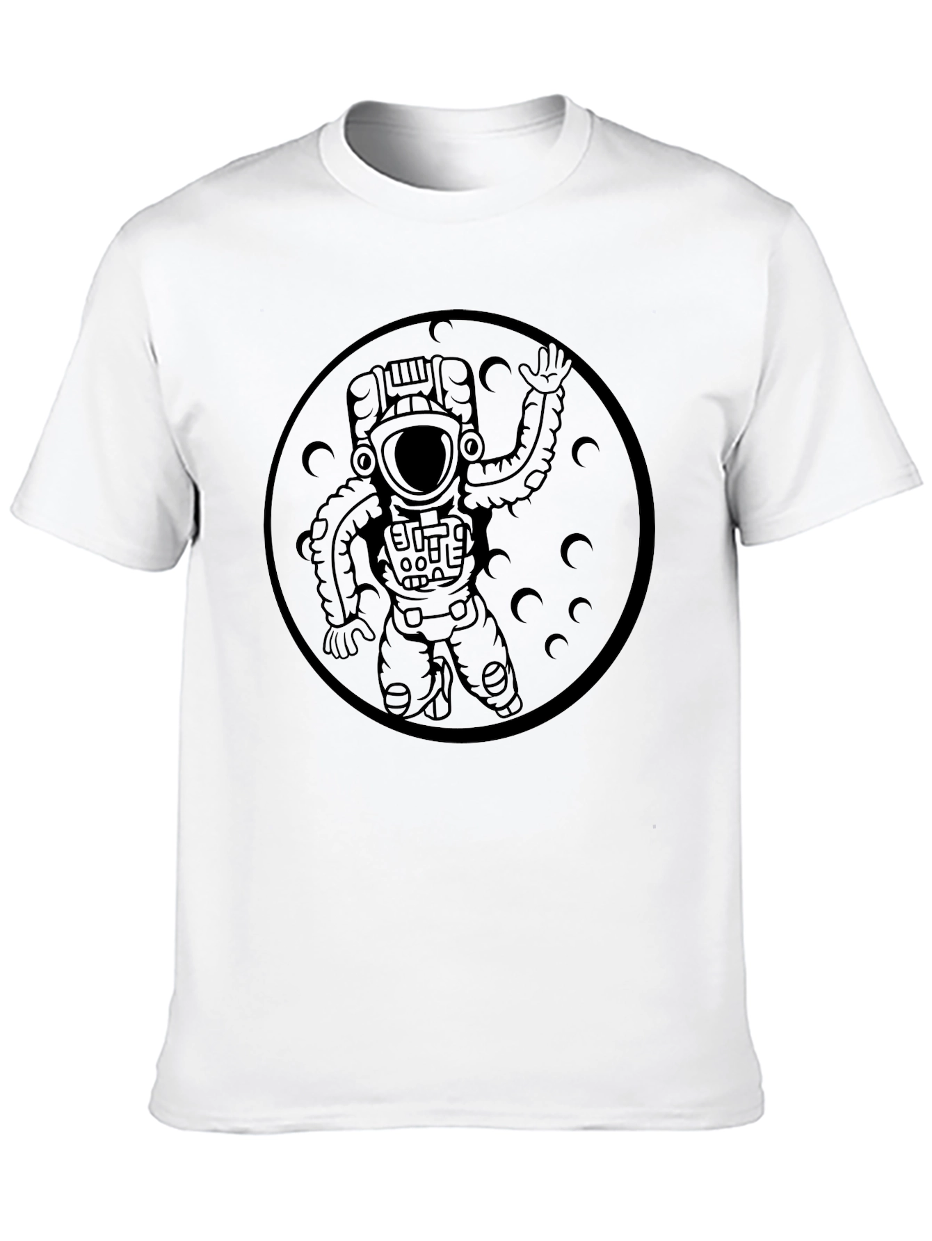 Astronaut Moon Graphic T-Shirt - Black
