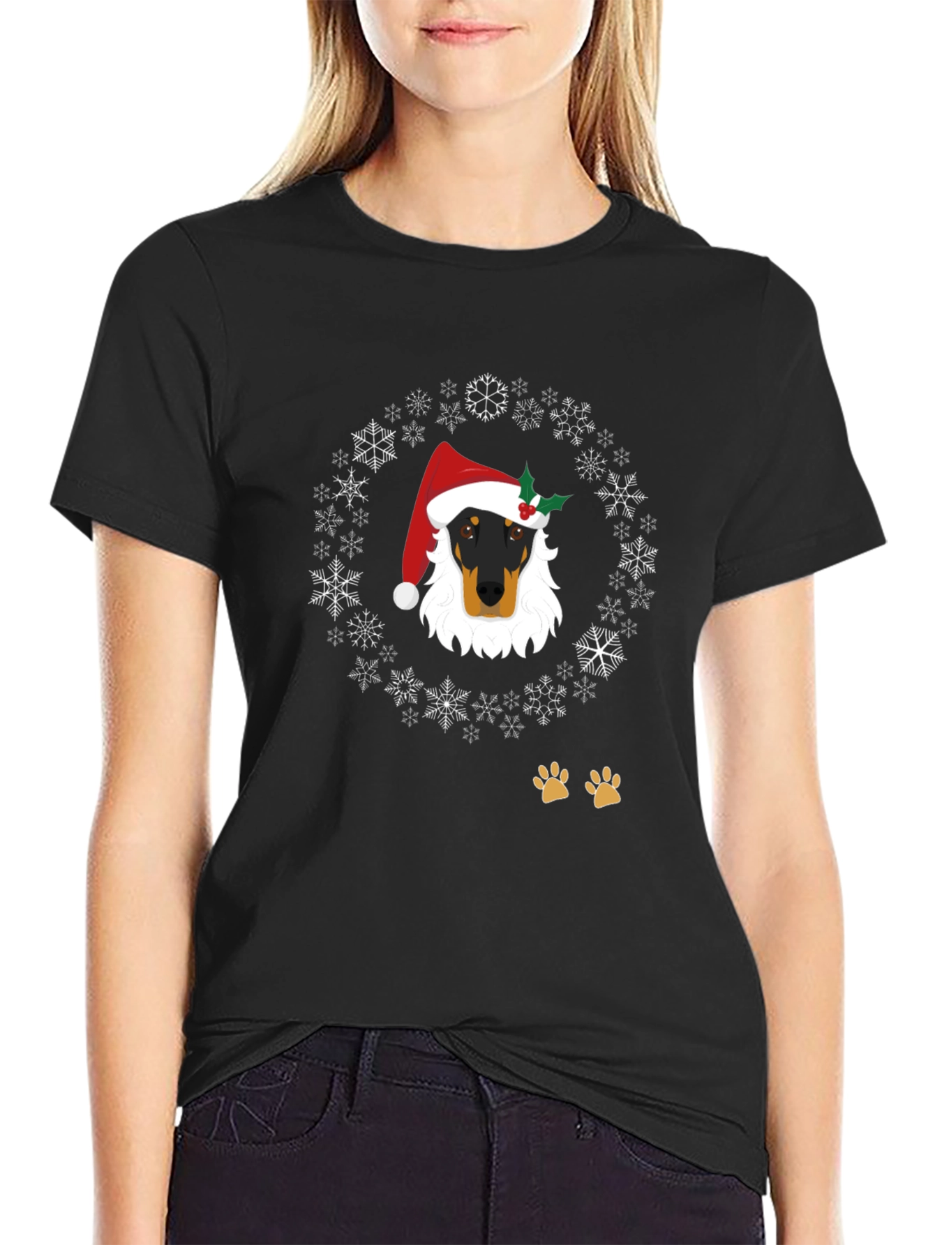 Festive Dog Snowflake T-Shirt