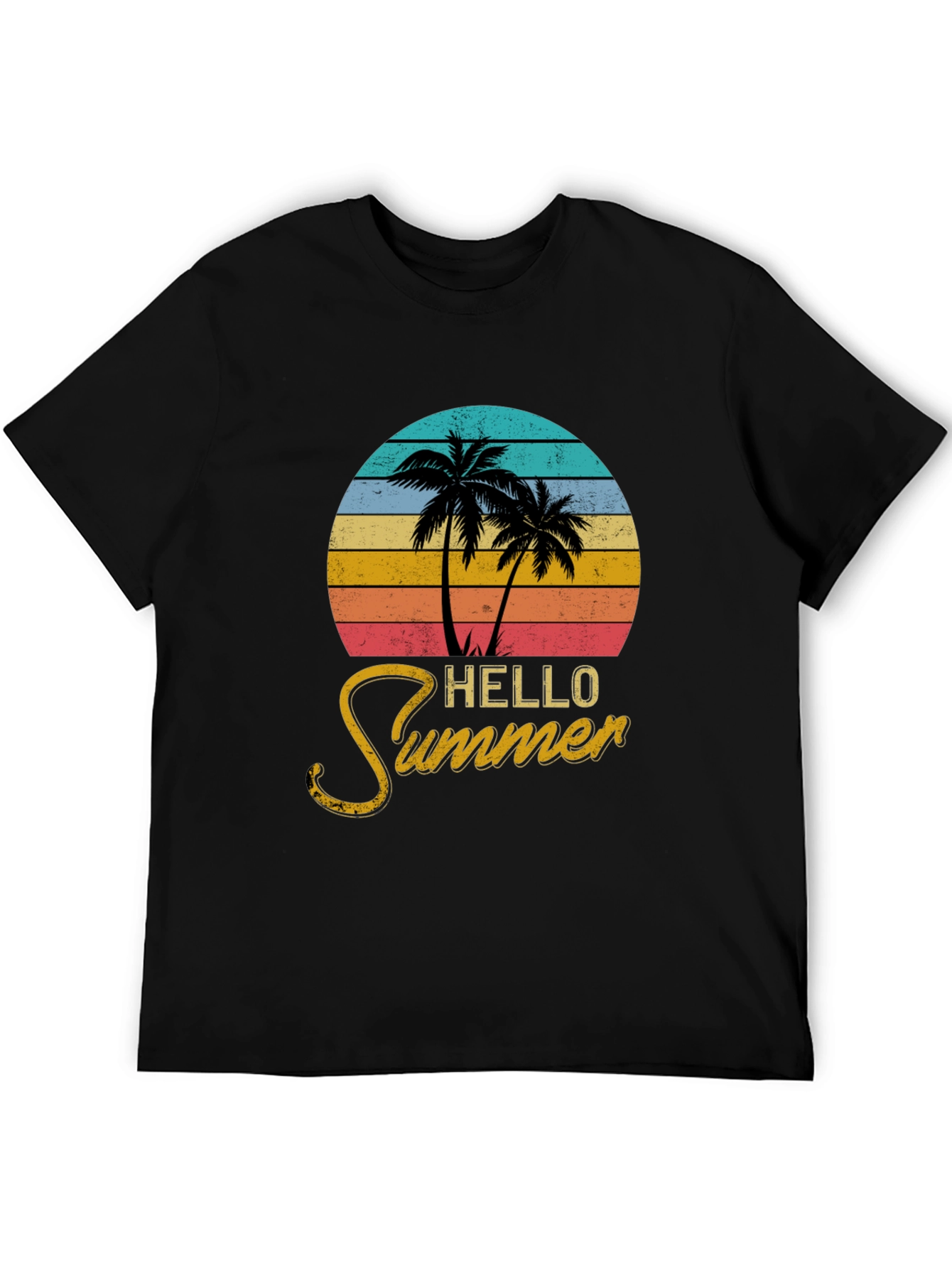 Hello Summer Palm Tree Graphic Tee