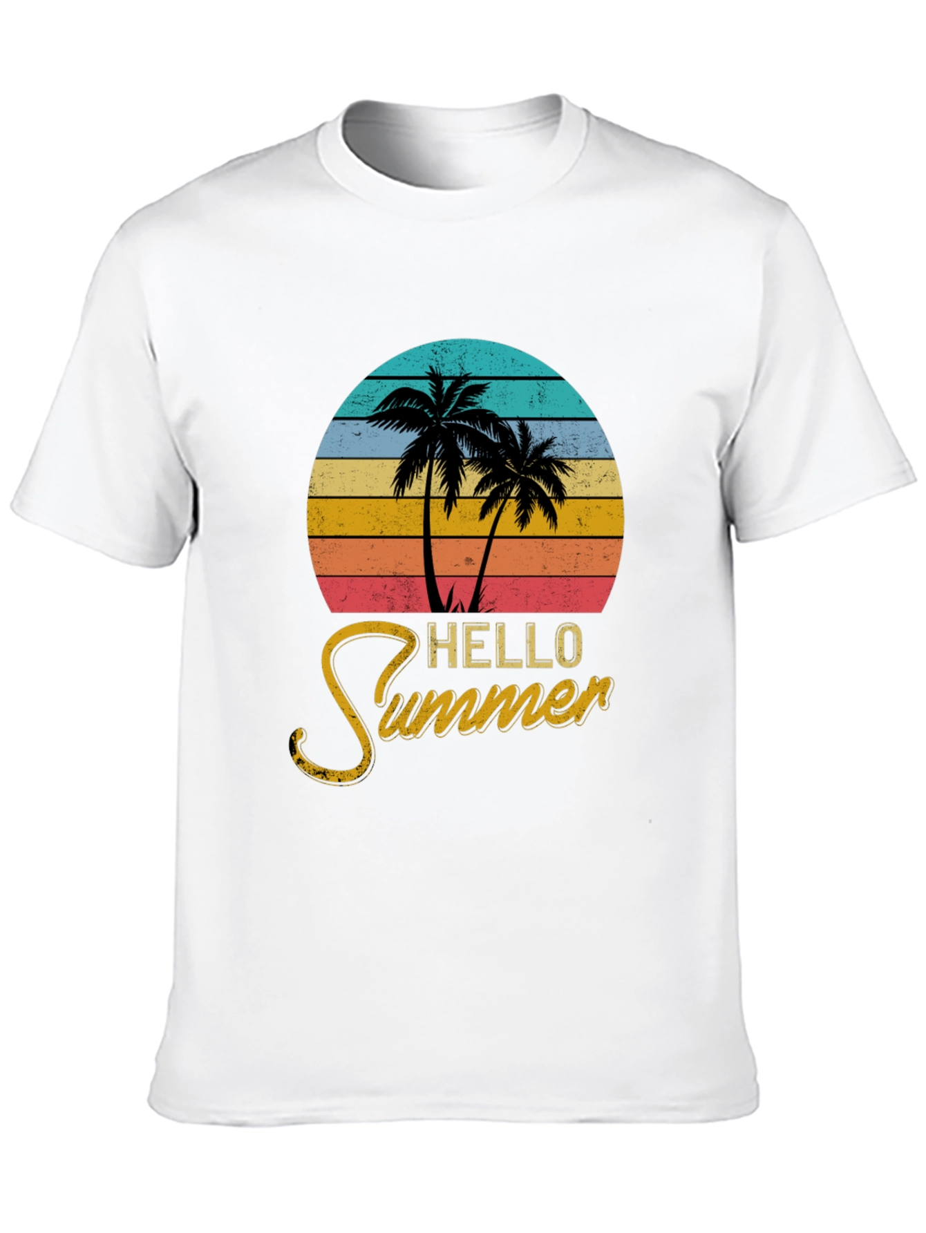 Hello Summer Palm Tree Graphic Tee