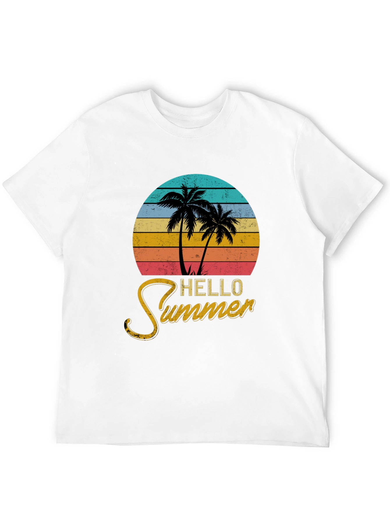 Hello Summer Palm Tree Graphic Tee