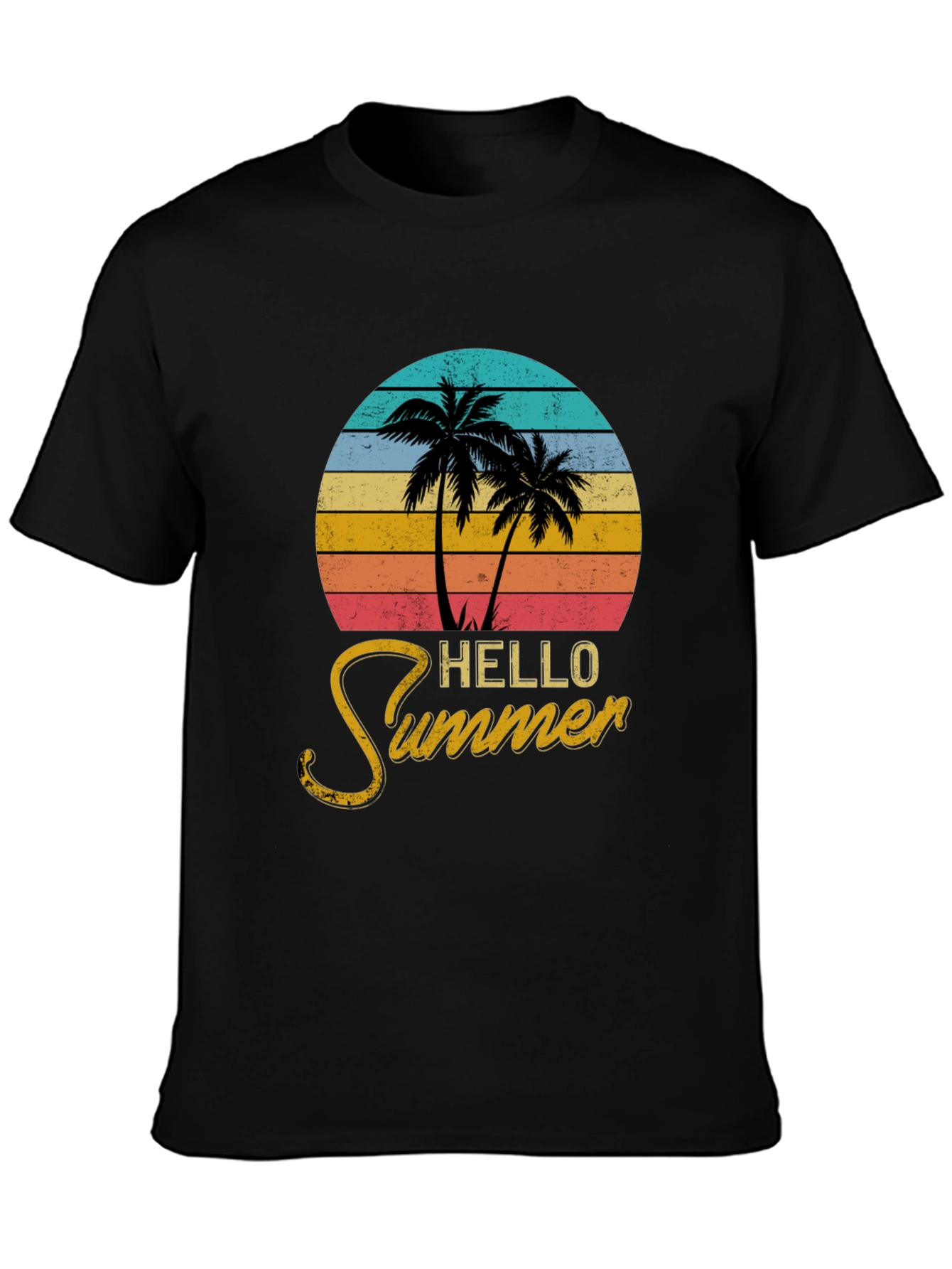 Hello Summer Palm Tree Graphic Tee
