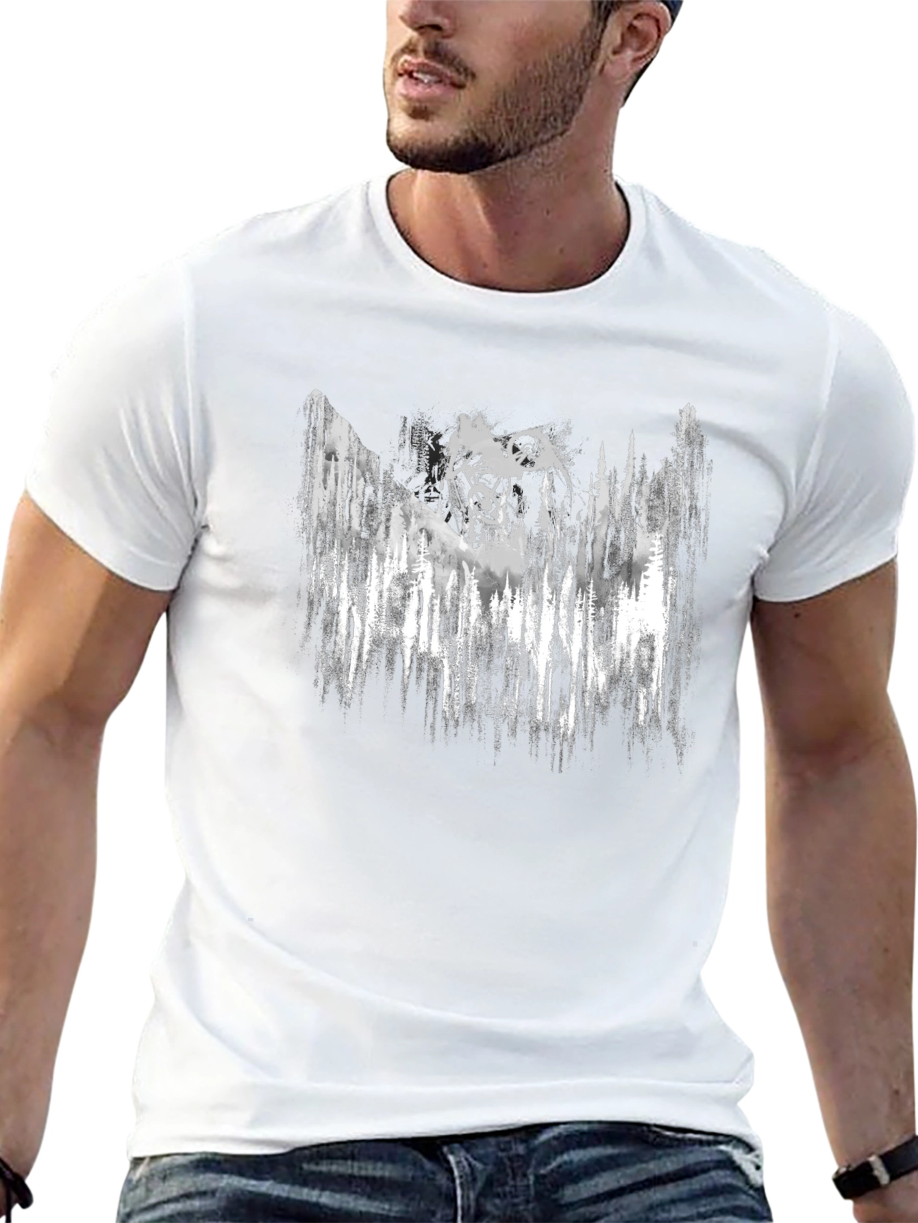 Mountain Biking Graphic Tee - Black