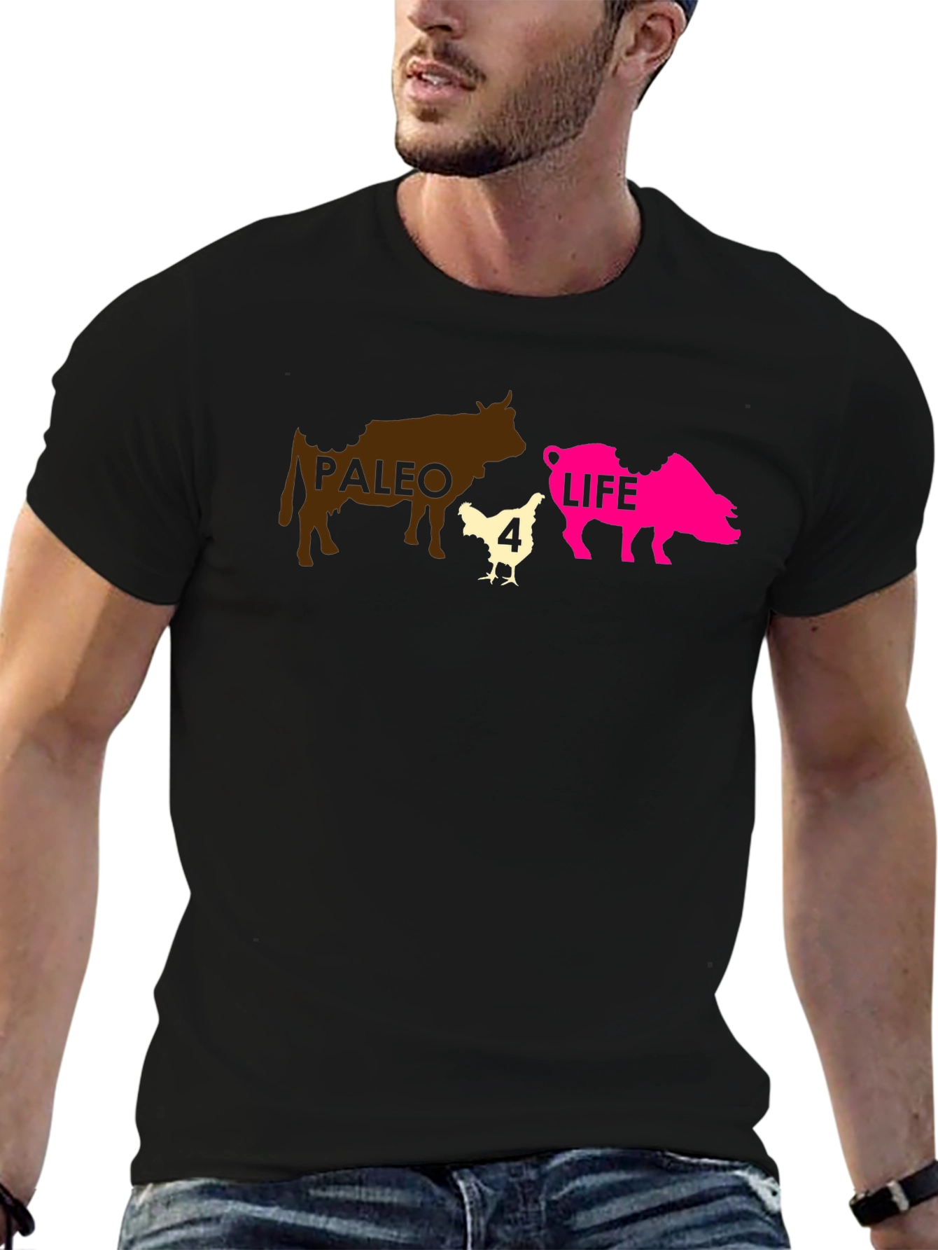 Paleo 4 Life T-Shirt - Funny Diet Graphic Tee