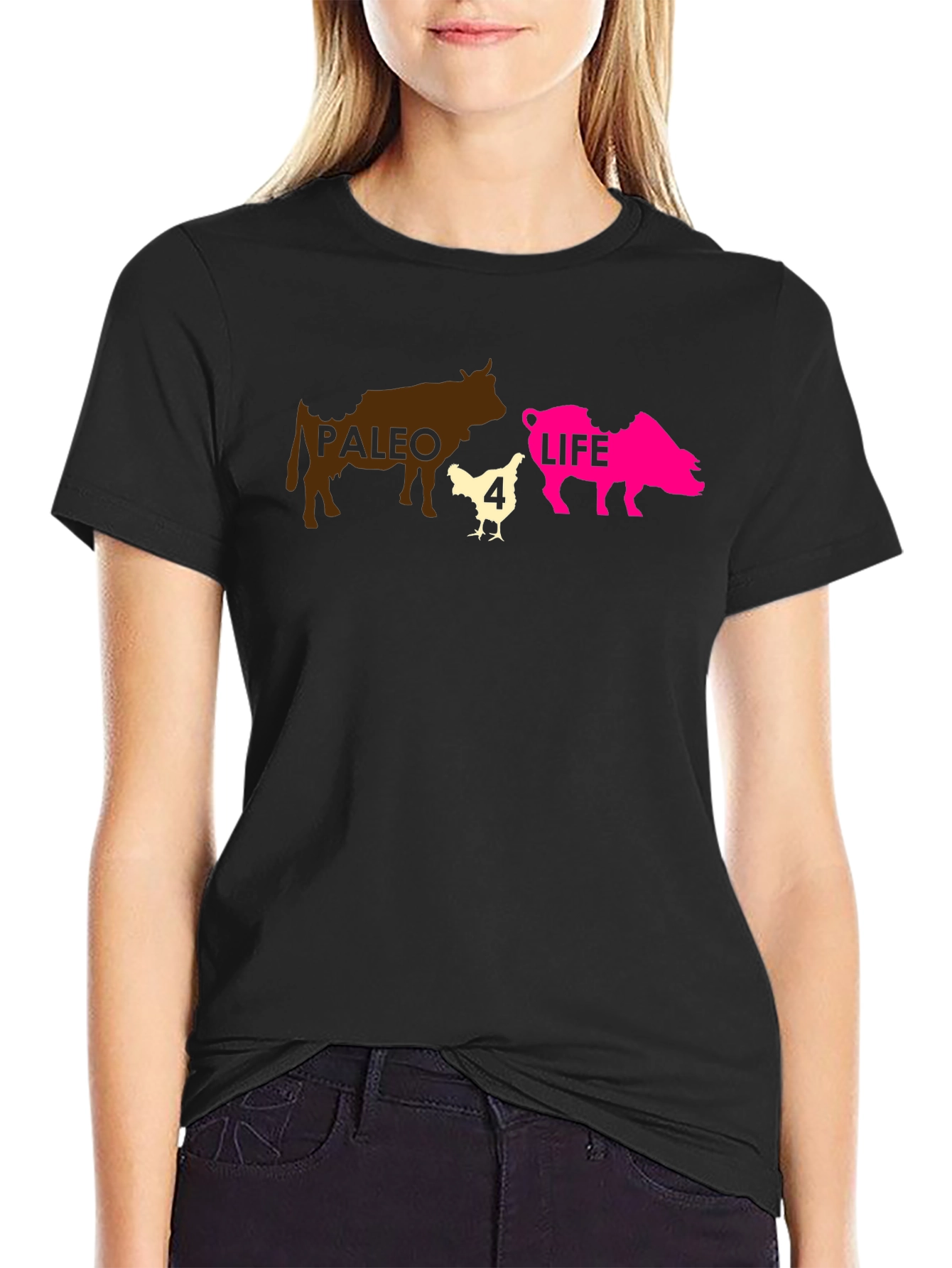 Paleo 4 Life T-Shirt - Funny Diet Graphic Tee