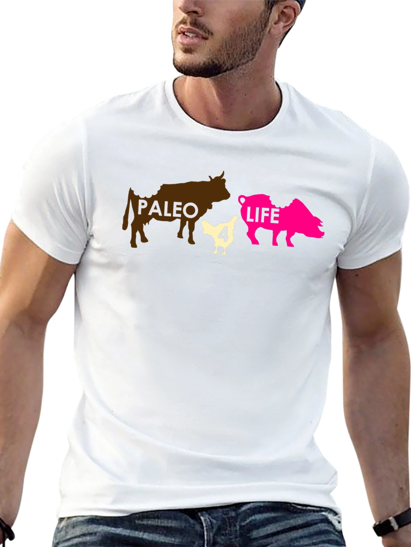 Paleo 4 Life T-Shirt - Funny Diet Graphic Tee