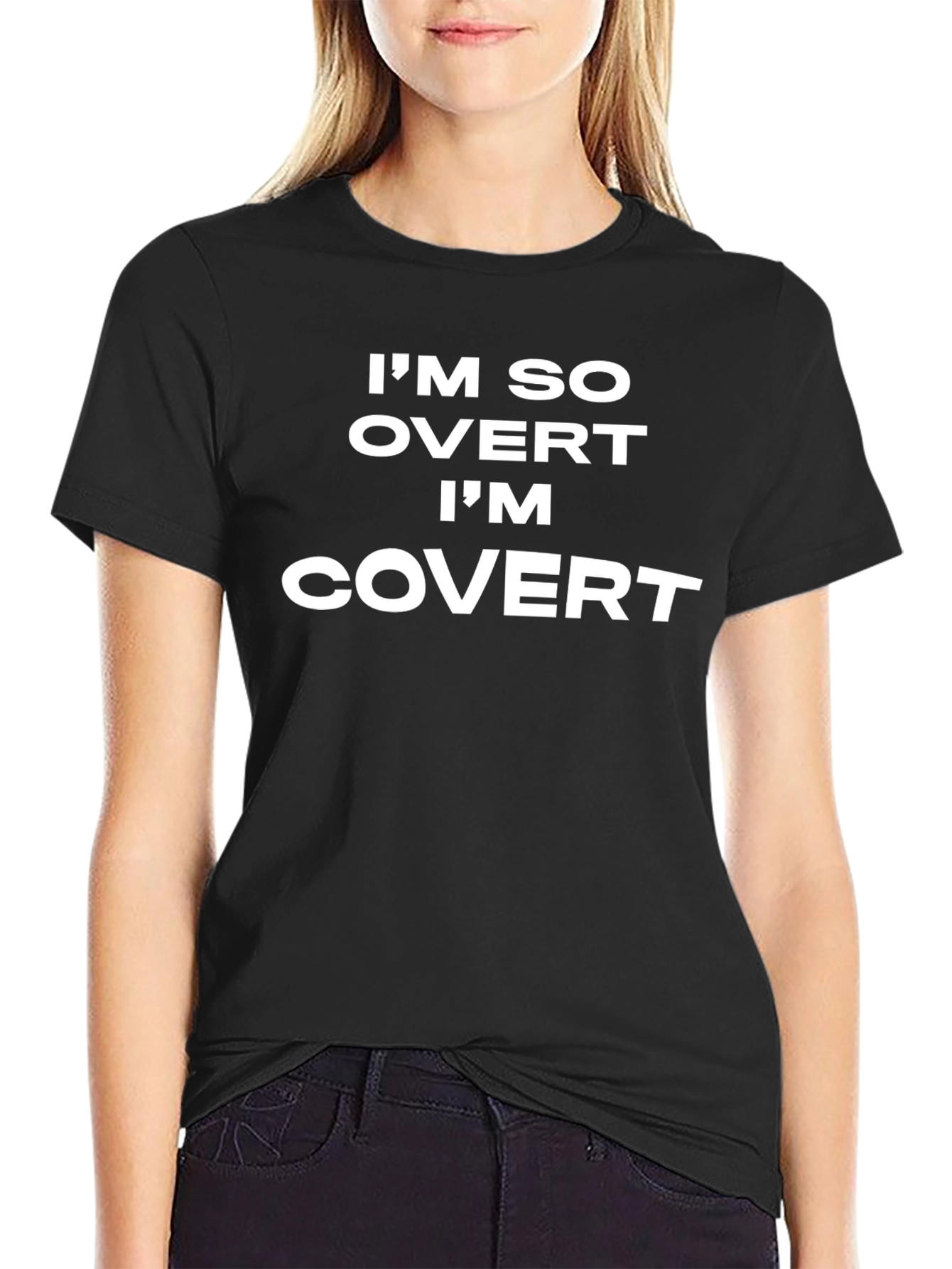 Overt/Covert Graphic T-Shirt - Black Crew Neck Tee