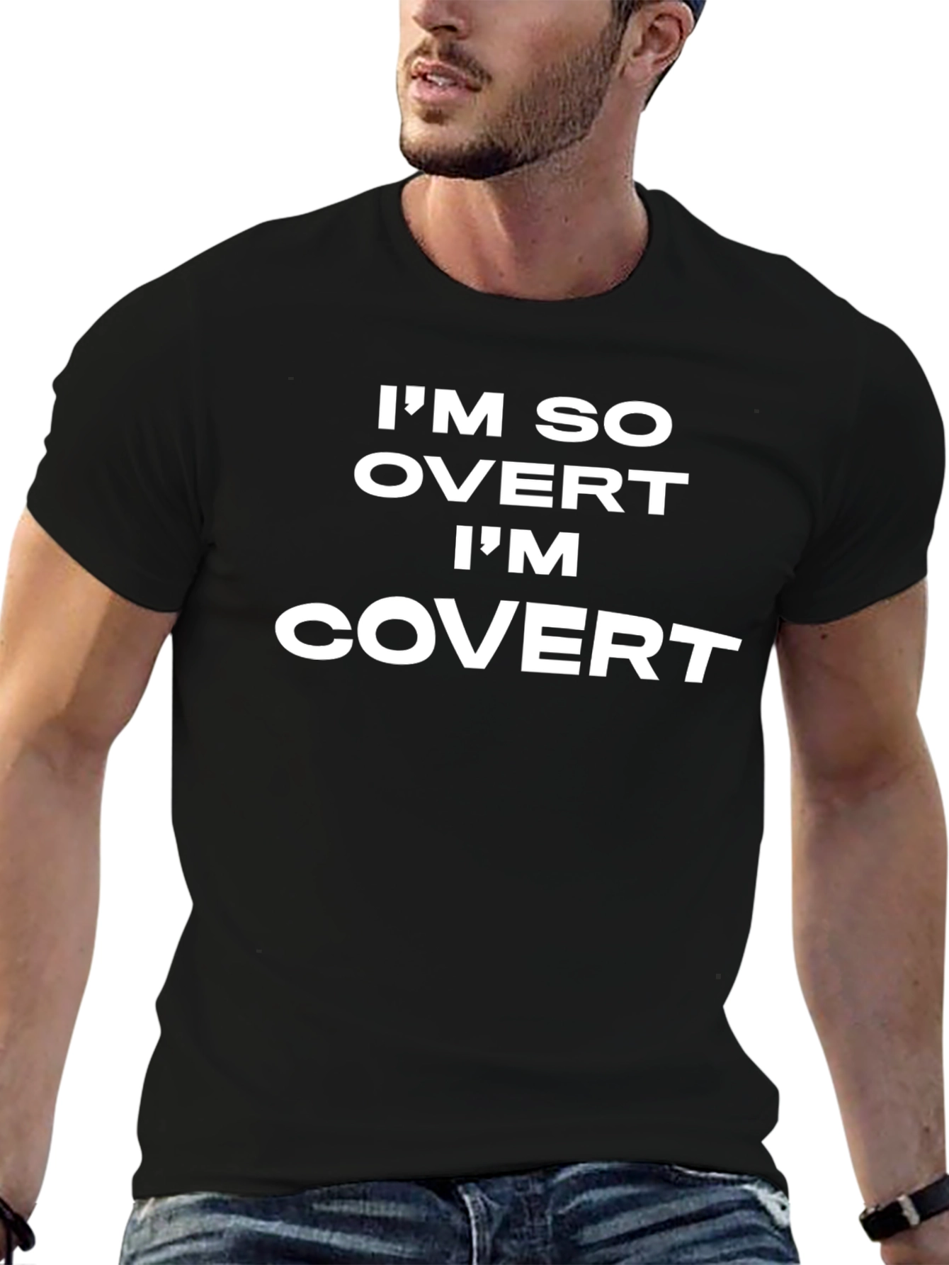 Overt/Covert Graphic T-Shirt - Black Crew Neck Tee