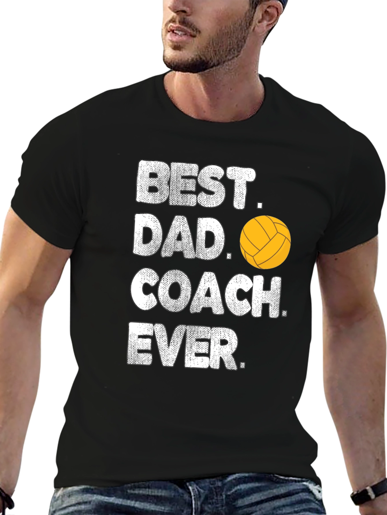 Best Dad Coach Ever T-Shirt Volleyball Gift