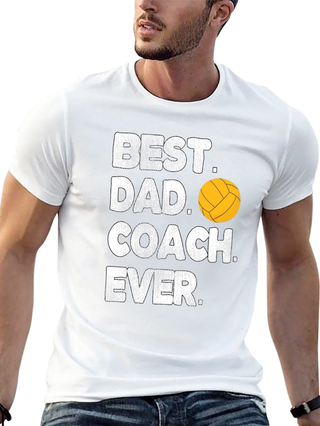 Best Dad Coach Ever T-Shirt Volleyball Gift