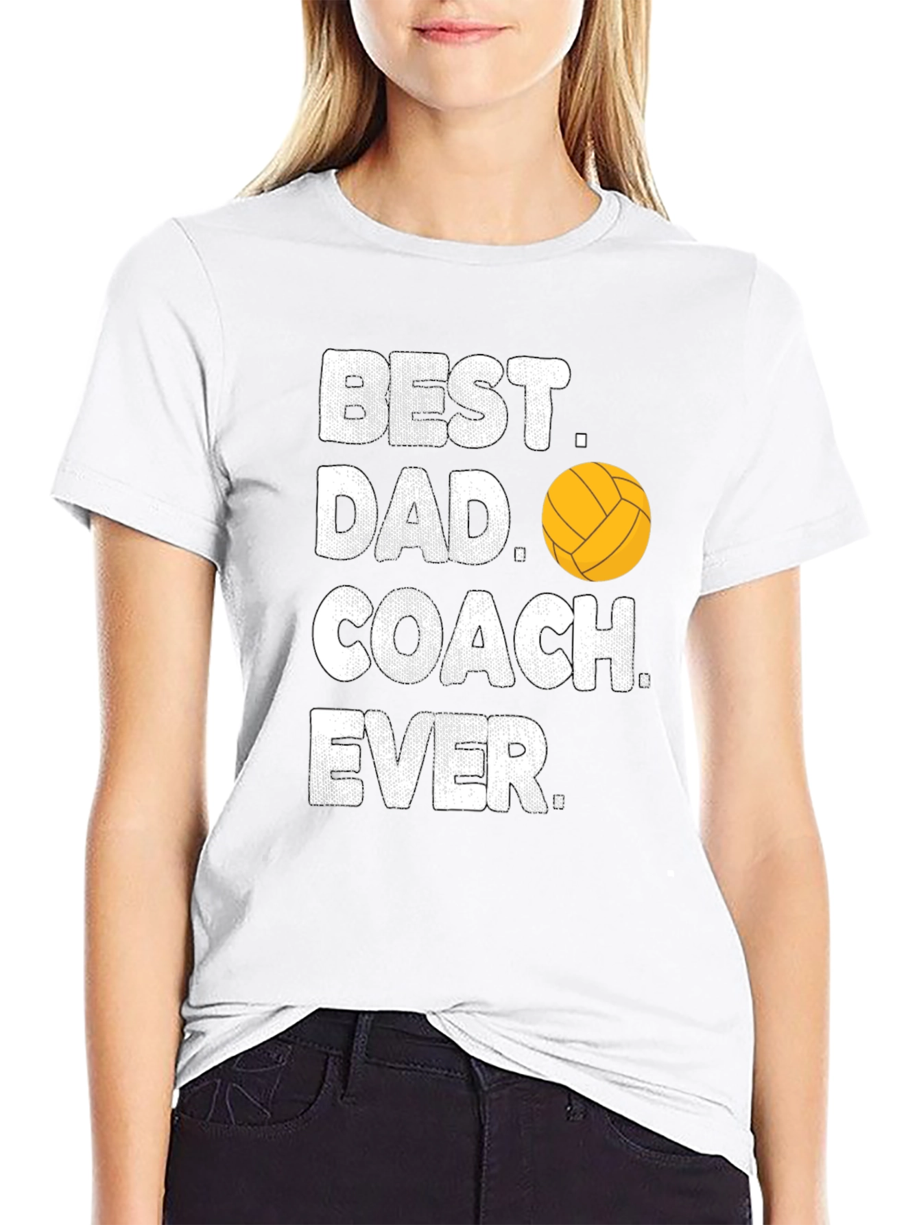 Best Dad Coach Ever T-Shirt Volleyball Gift