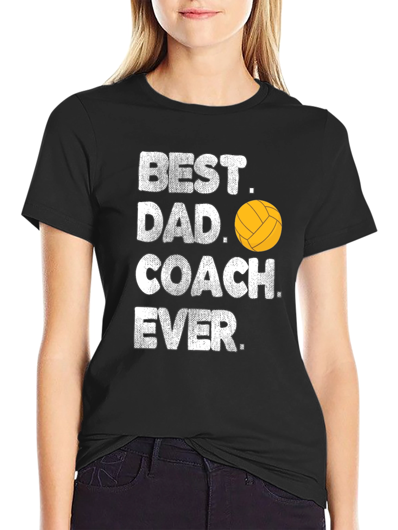 Best Dad Coach Ever T-Shirt Volleyball Gift