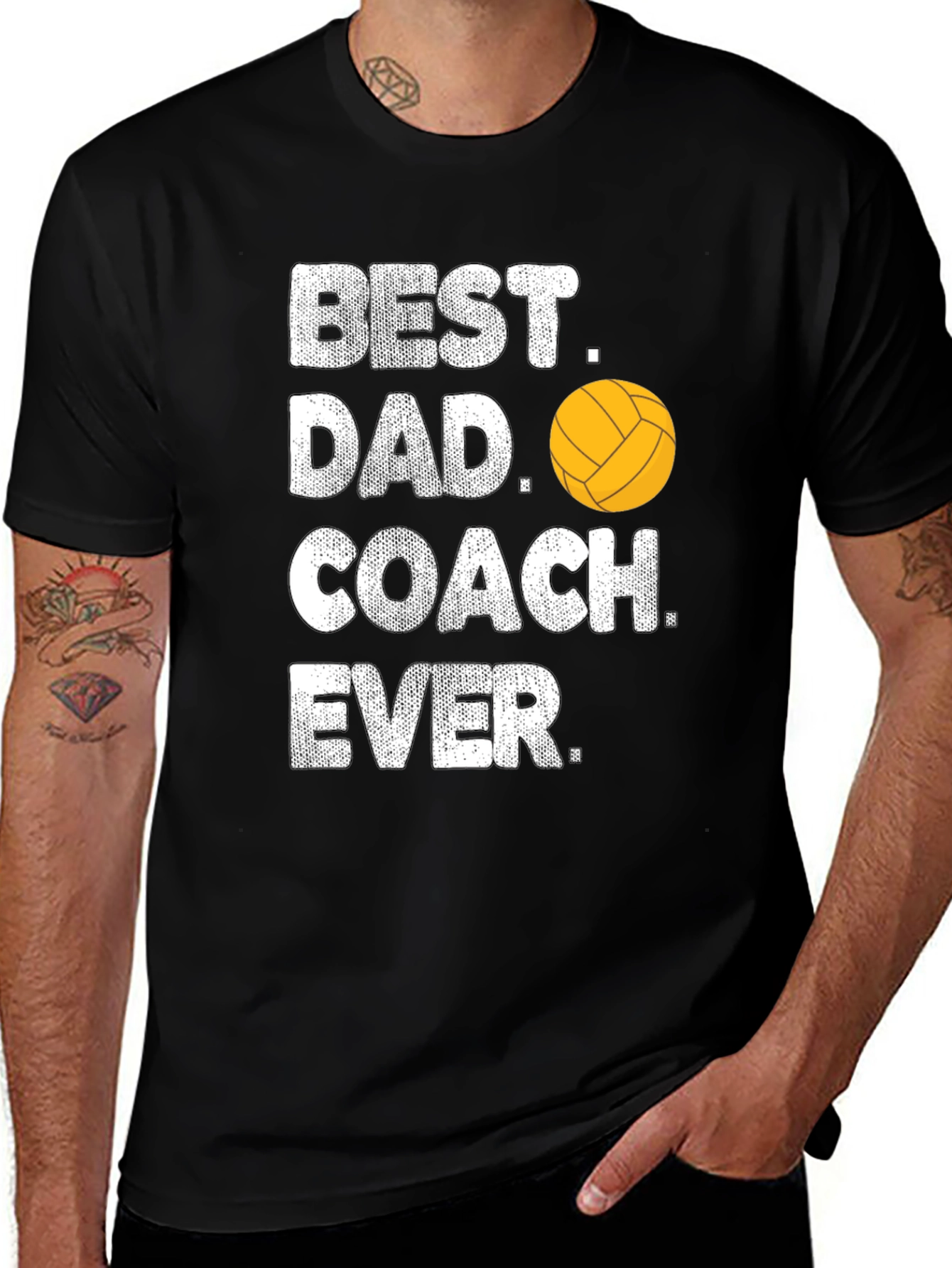Best Dad Coach Ever T-Shirt Volleyball Gift