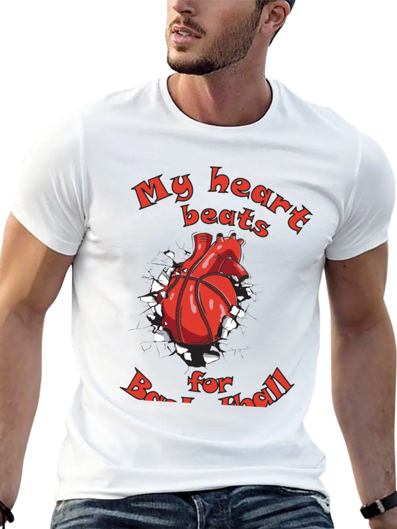 Basketball Heartbeat Graphic T-Shirt