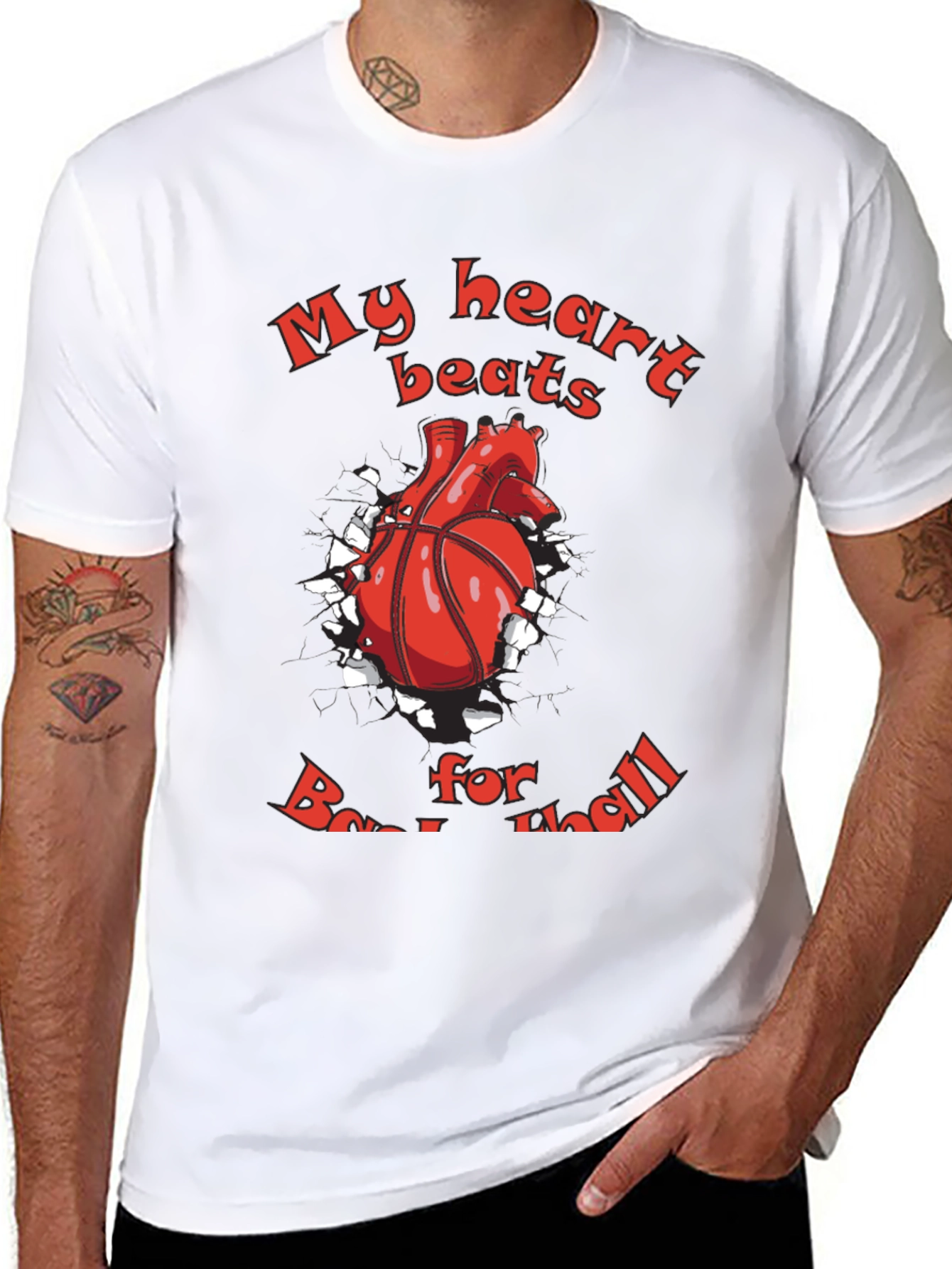 Basketball Heartbeat Graphic T-Shirt