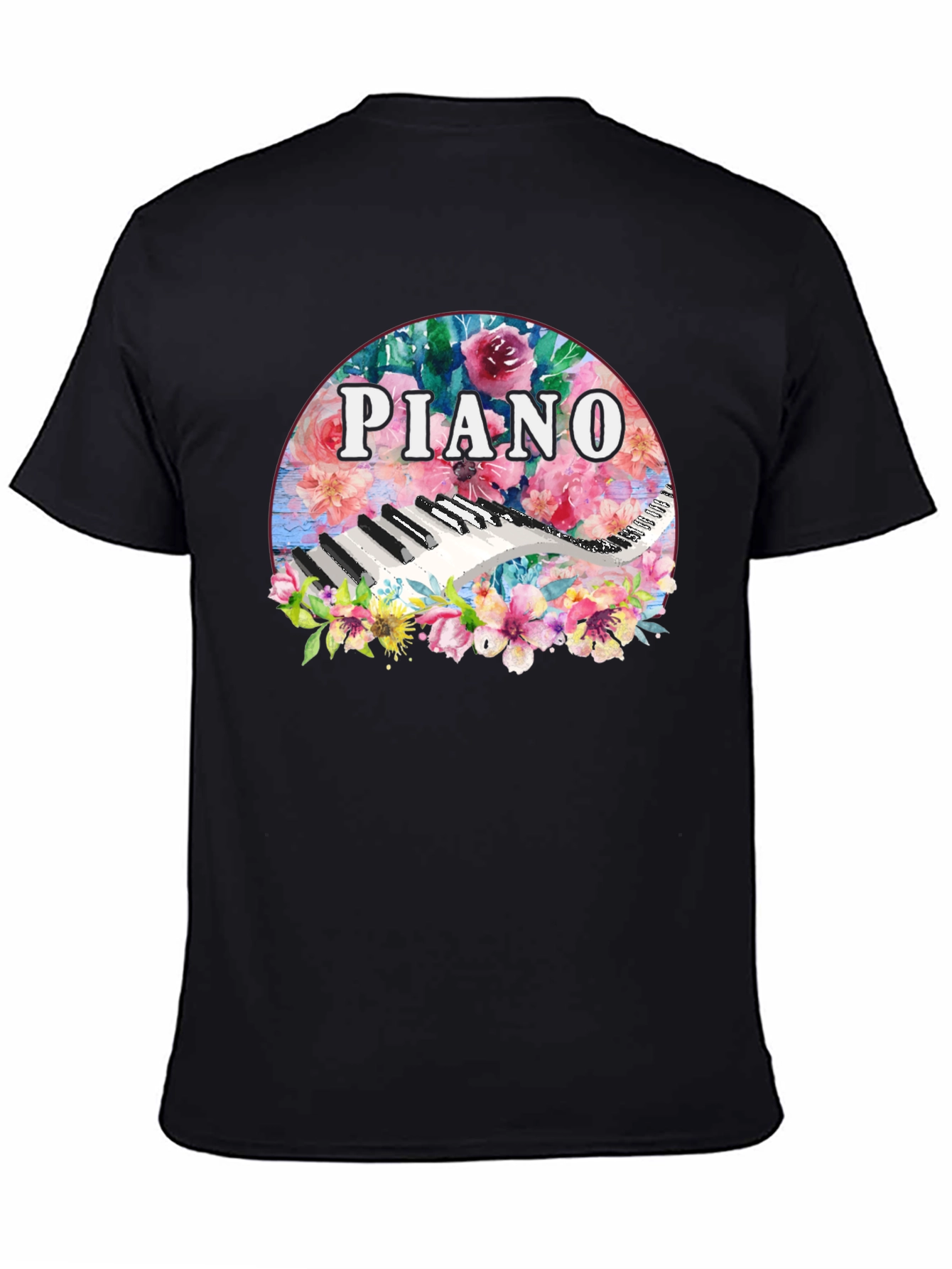 Floral Piano T-Shirt - Music Lover Tee