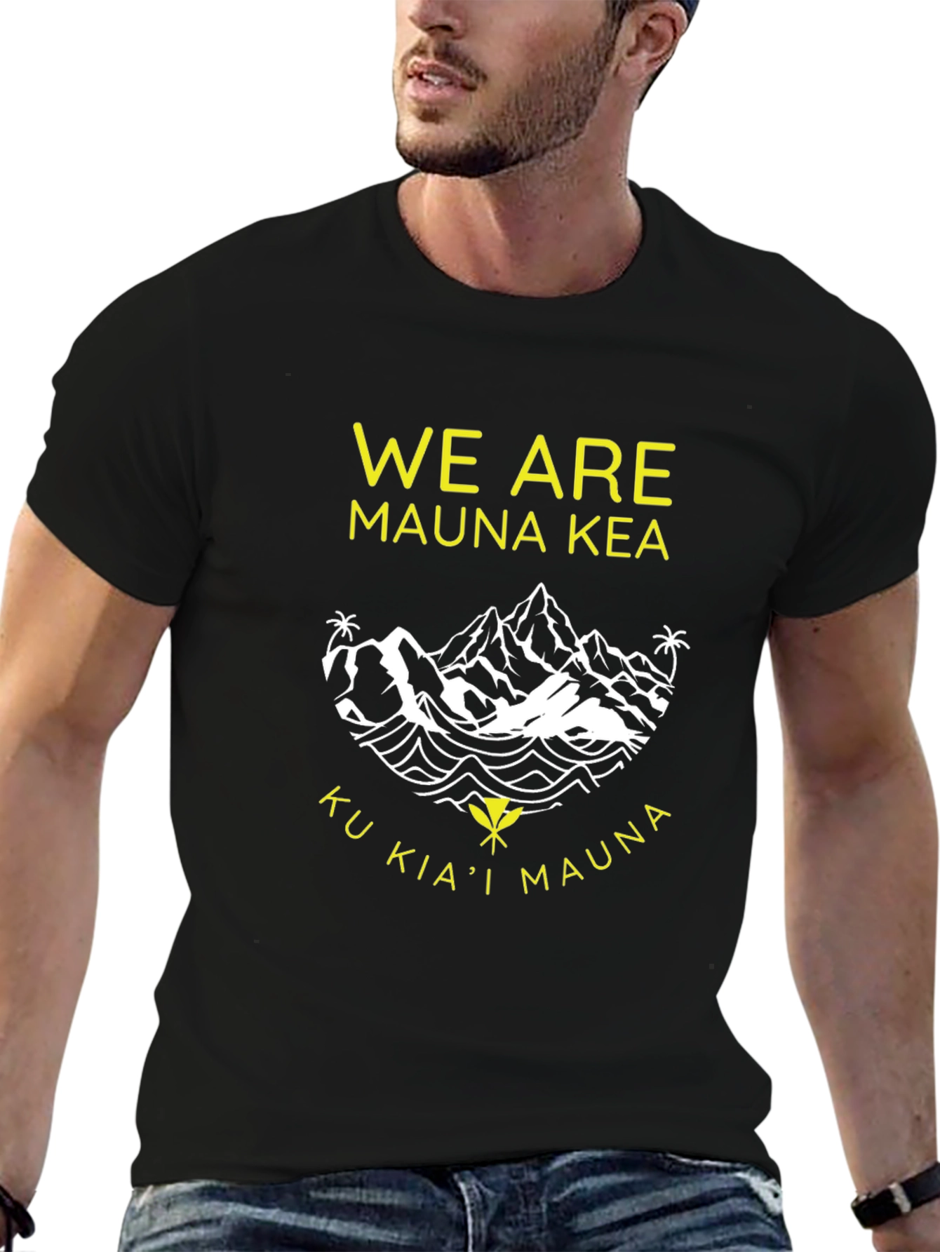 Mauna Kea Black Graphic Tee - Ku Kiai Mauna