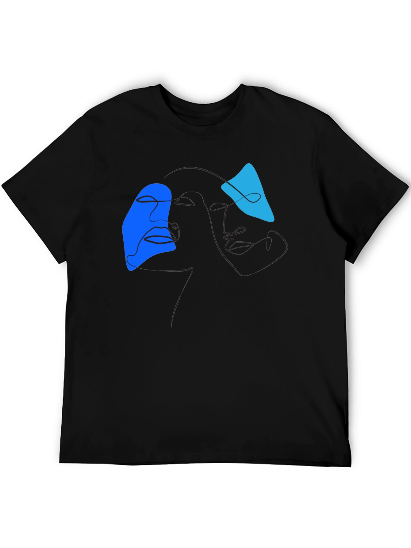 Abstract Line Art Graphic Tee - Modern Black T-Shirt