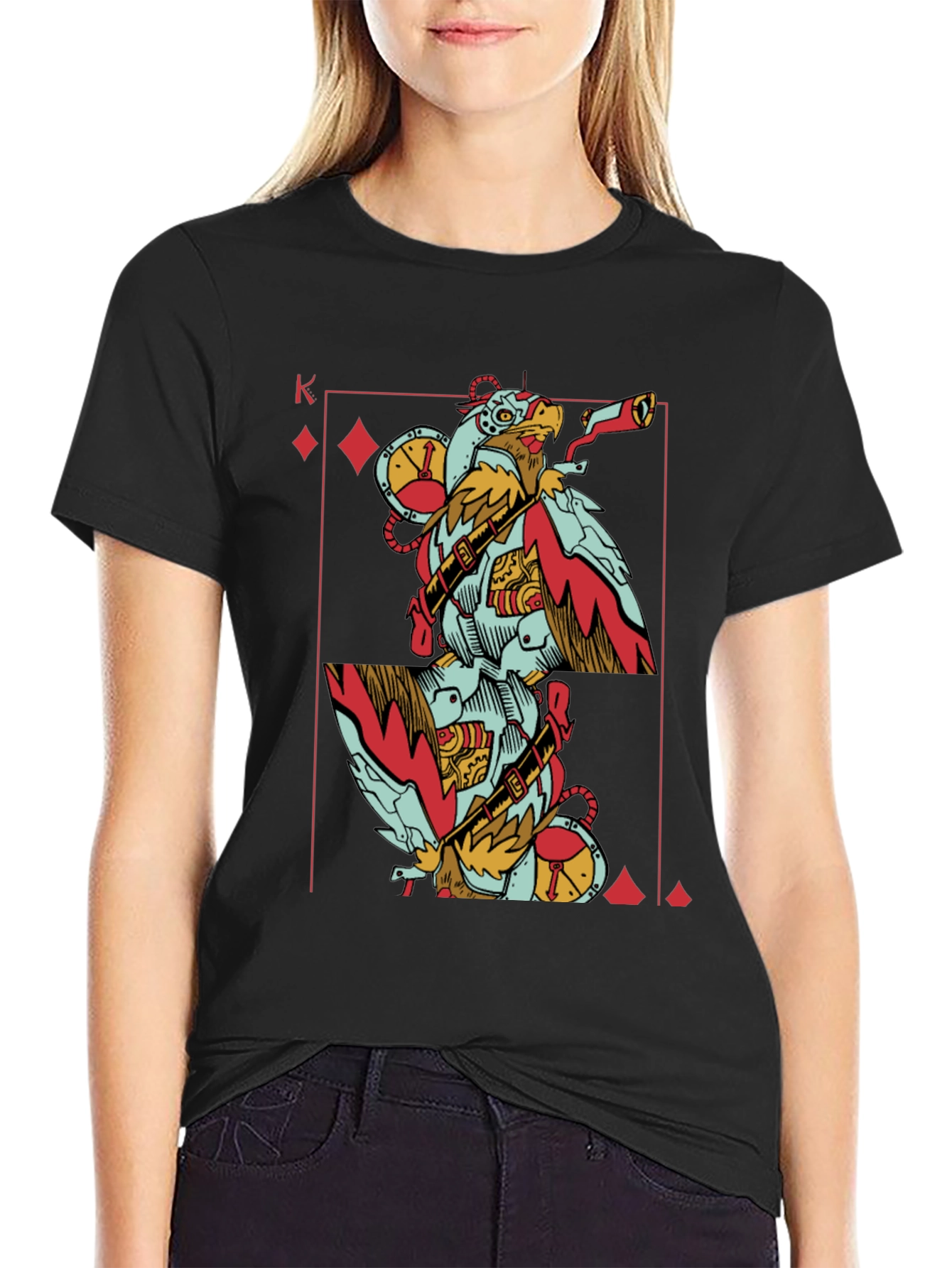 King of Diamonds Steampunk Bird T-Shirt