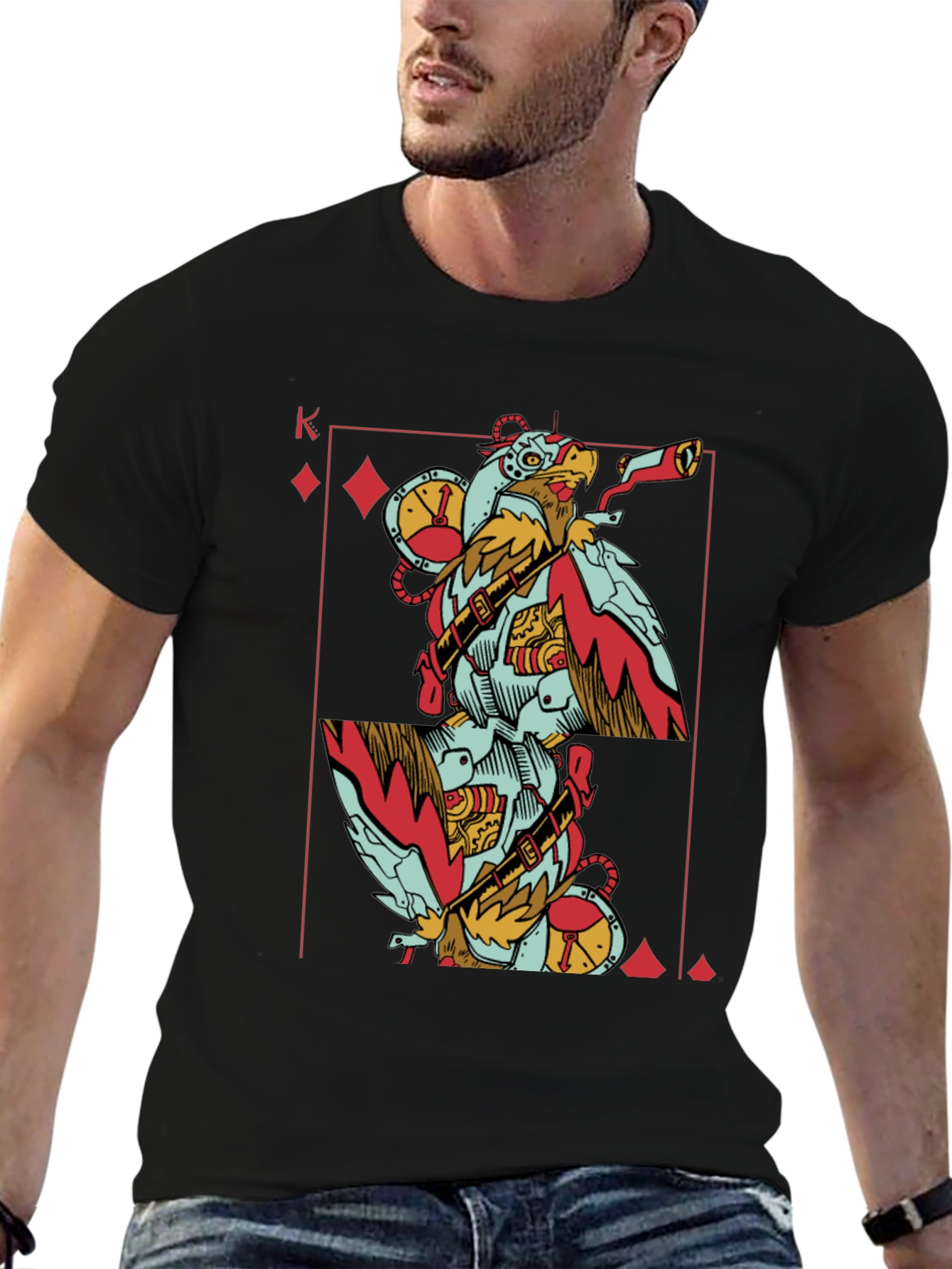 King of Diamonds Steampunk Bird T-Shirt