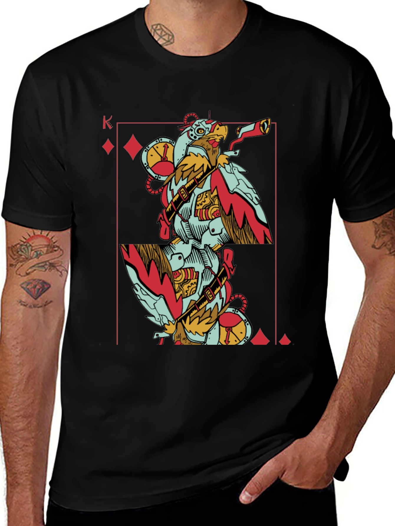 King of Diamonds Steampunk Bird T-Shirt