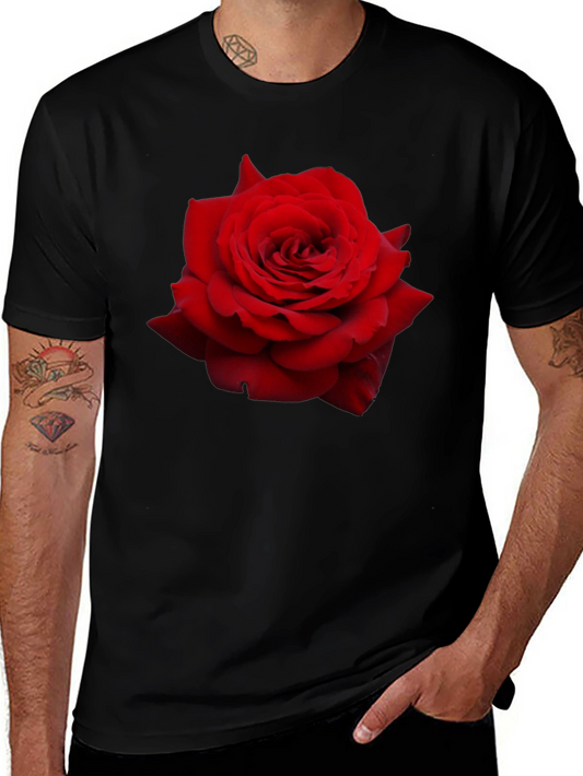 Red Rose Graphic T-Shirt - Floral Statement Tee