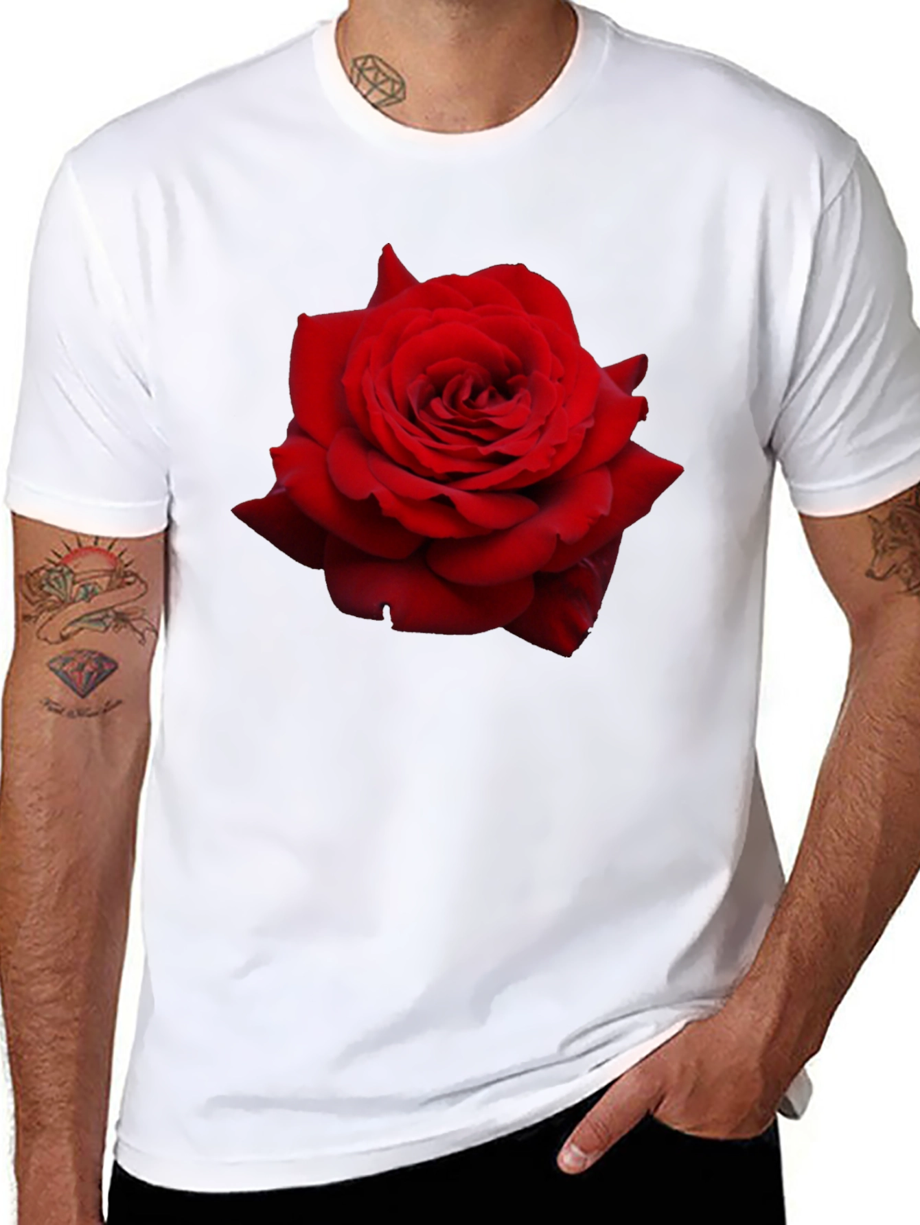 Red Rose Graphic T-Shirt - Floral Statement Tee