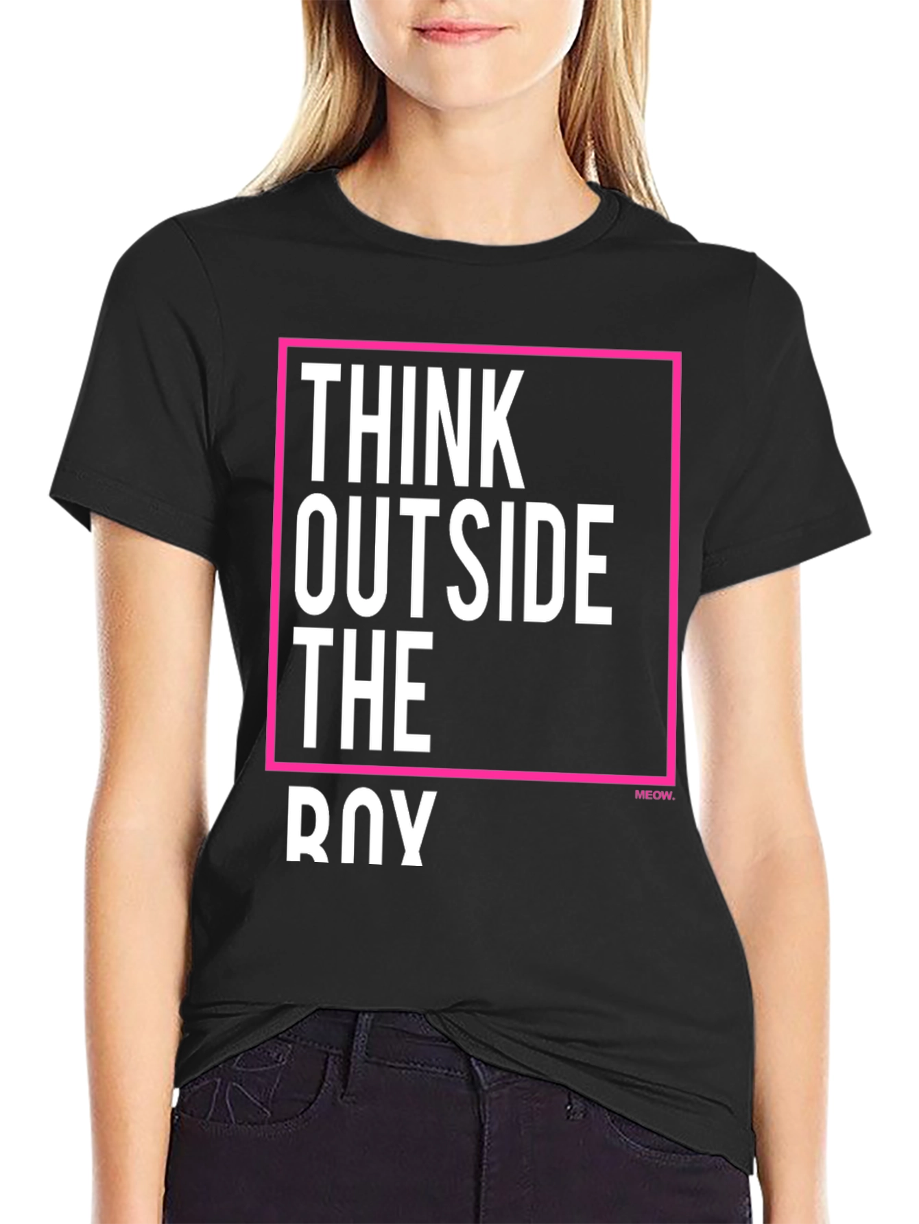Think Outside the Boy Slogan Graphic Tee