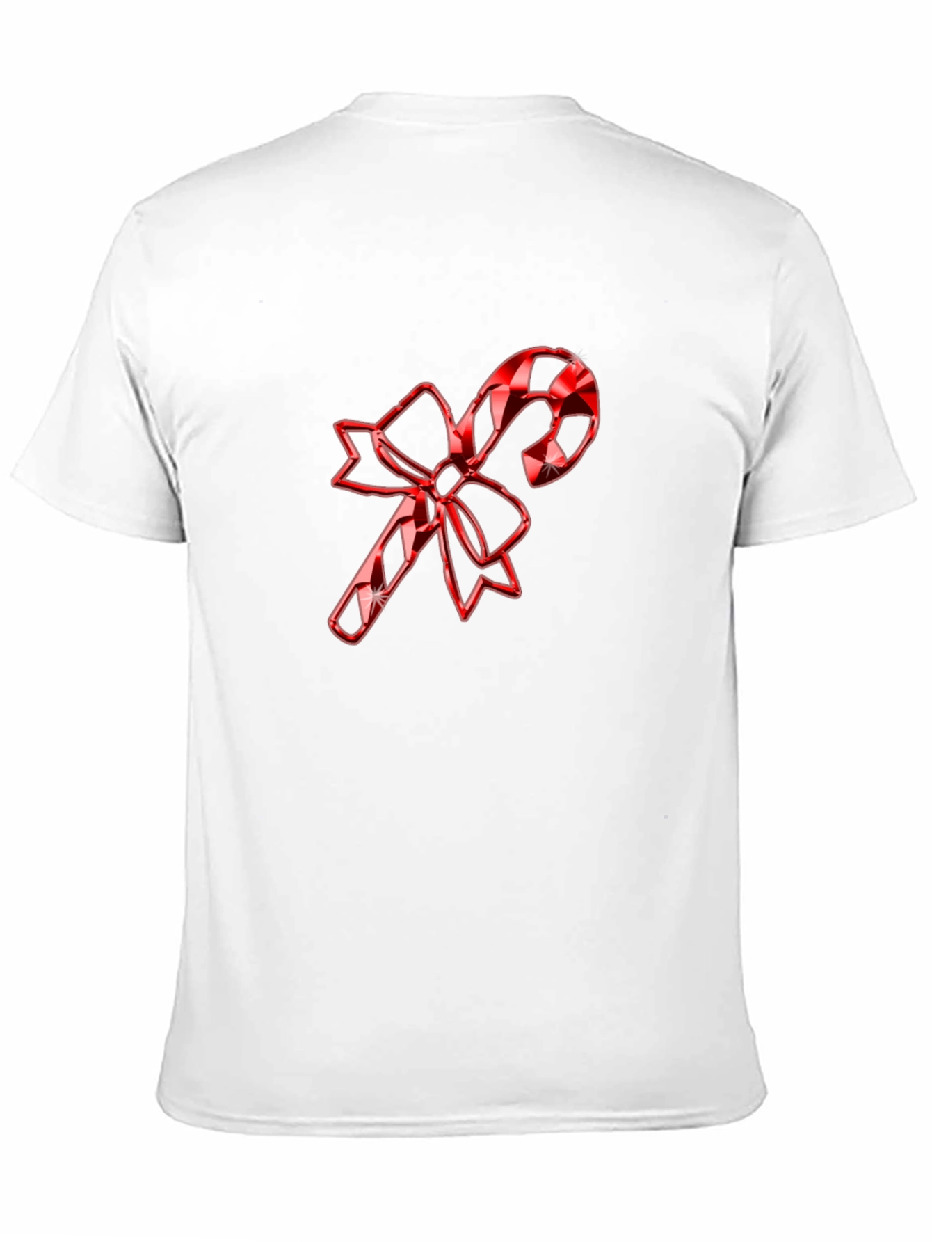 Festive Candy Cane Bow T-Shirt - Holiday Cheer