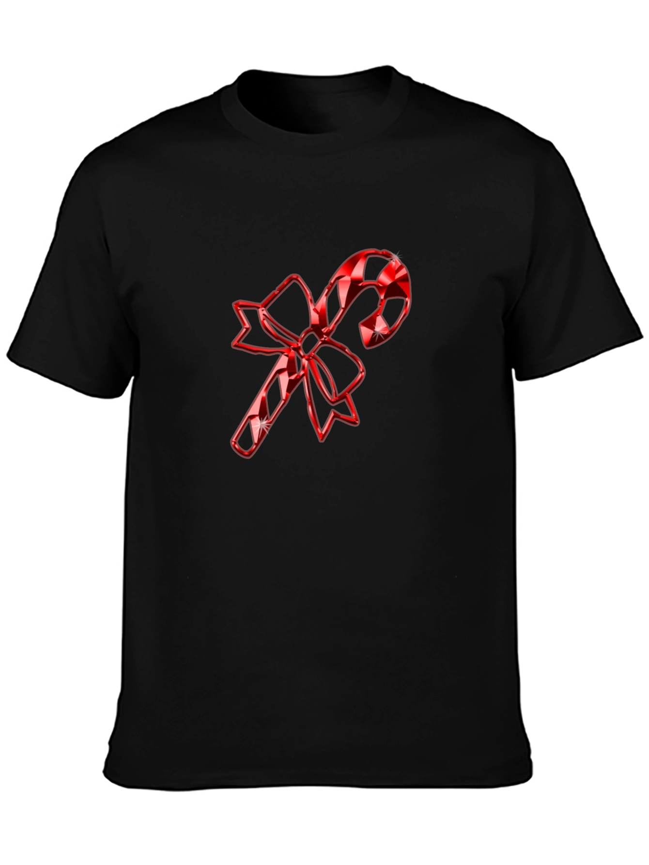 Festive Candy Cane Bow T-Shirt - Holiday Cheer