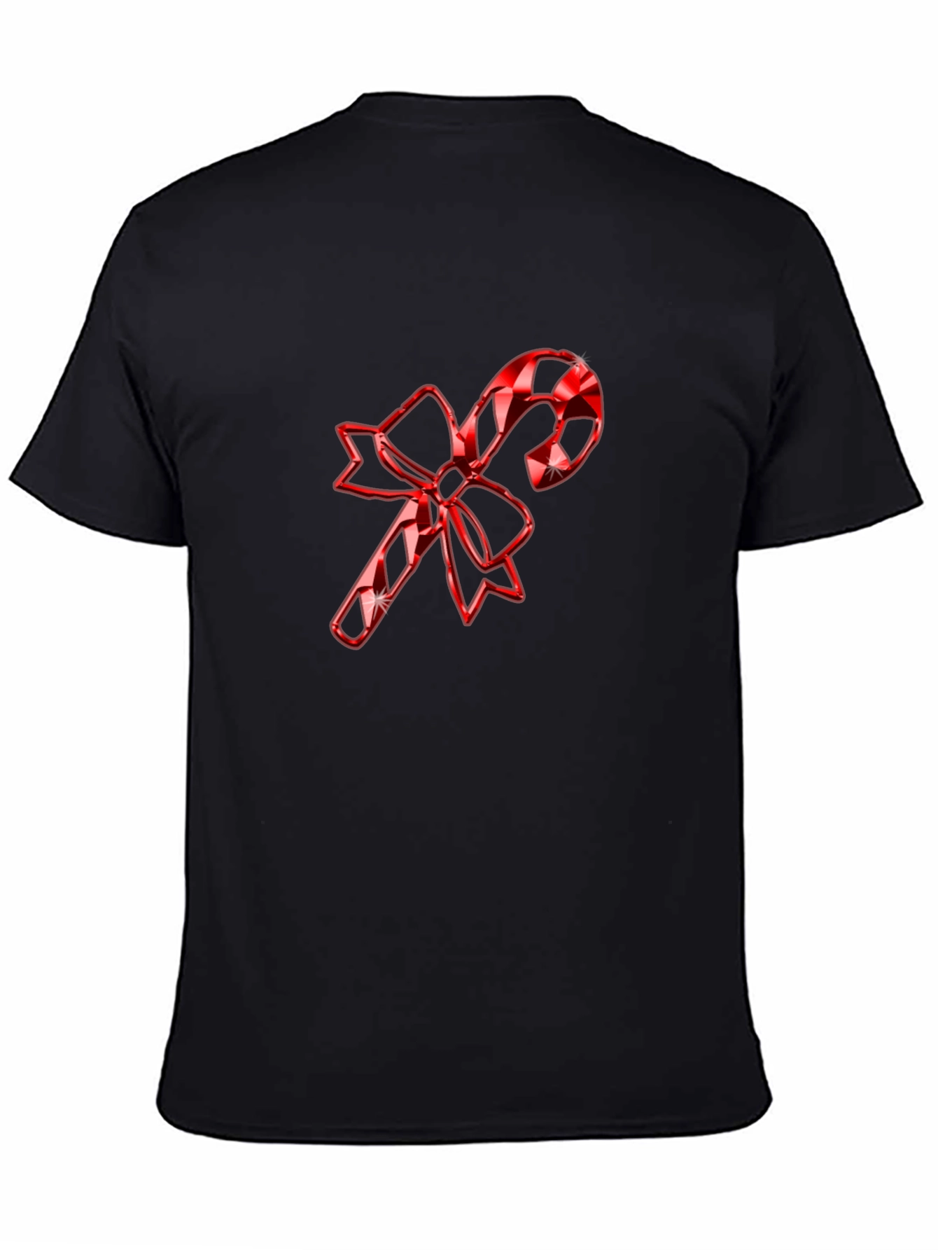 Festive Candy Cane Bow T-Shirt - Holiday Cheer