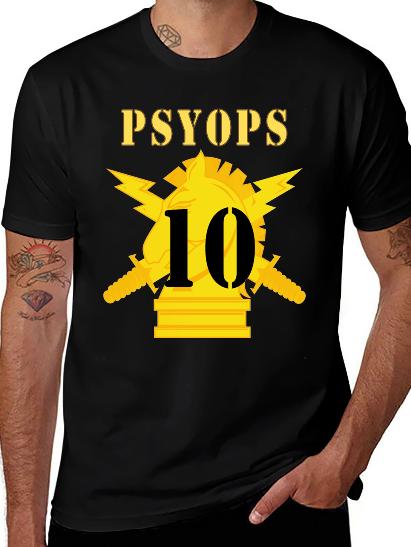 PSYOPs 10 Black T-Shirt Graphic Tee