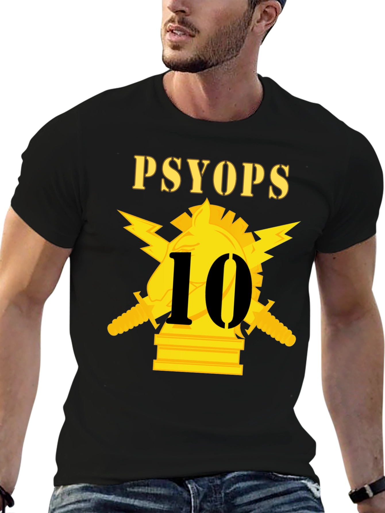 PSYOPs 10 Black T-Shirt Graphic Tee