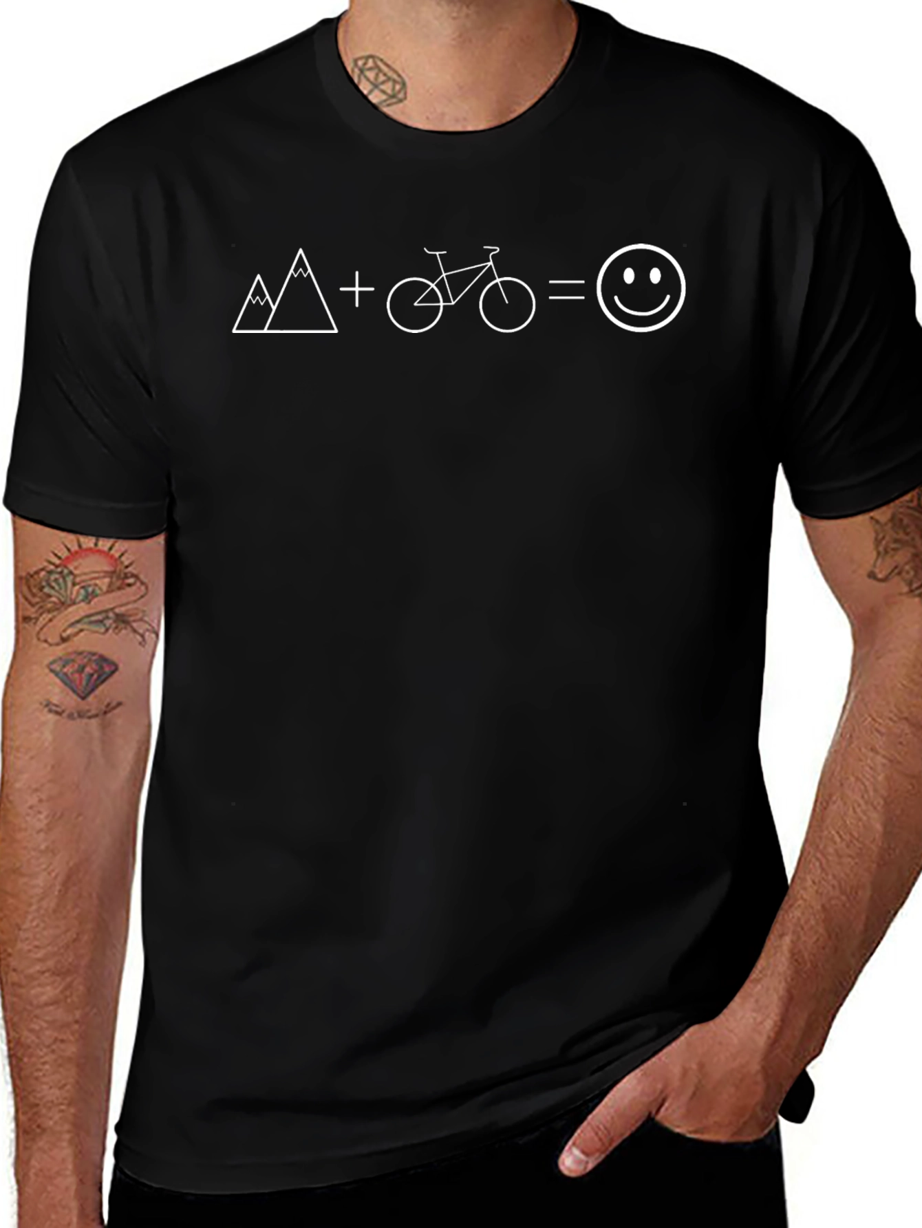 Mountain Bike Equals Happy Face T-Shirt