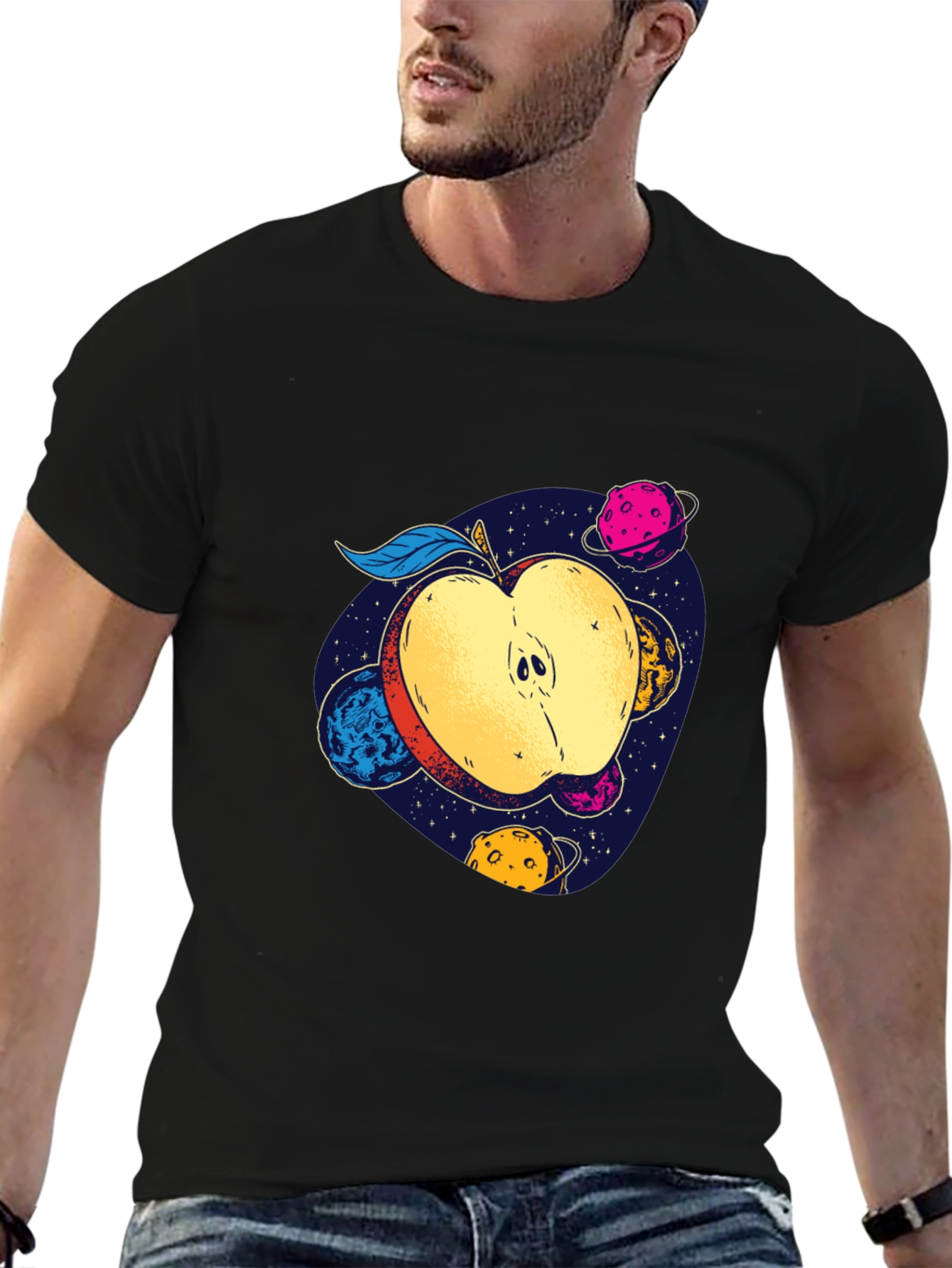 Cosmic Apple Graphic Tee - Modern Comfort Fit