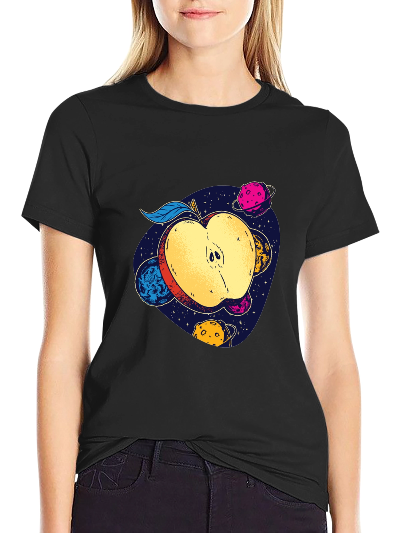 Cosmic Apple Graphic Tee - Modern Comfort Fit