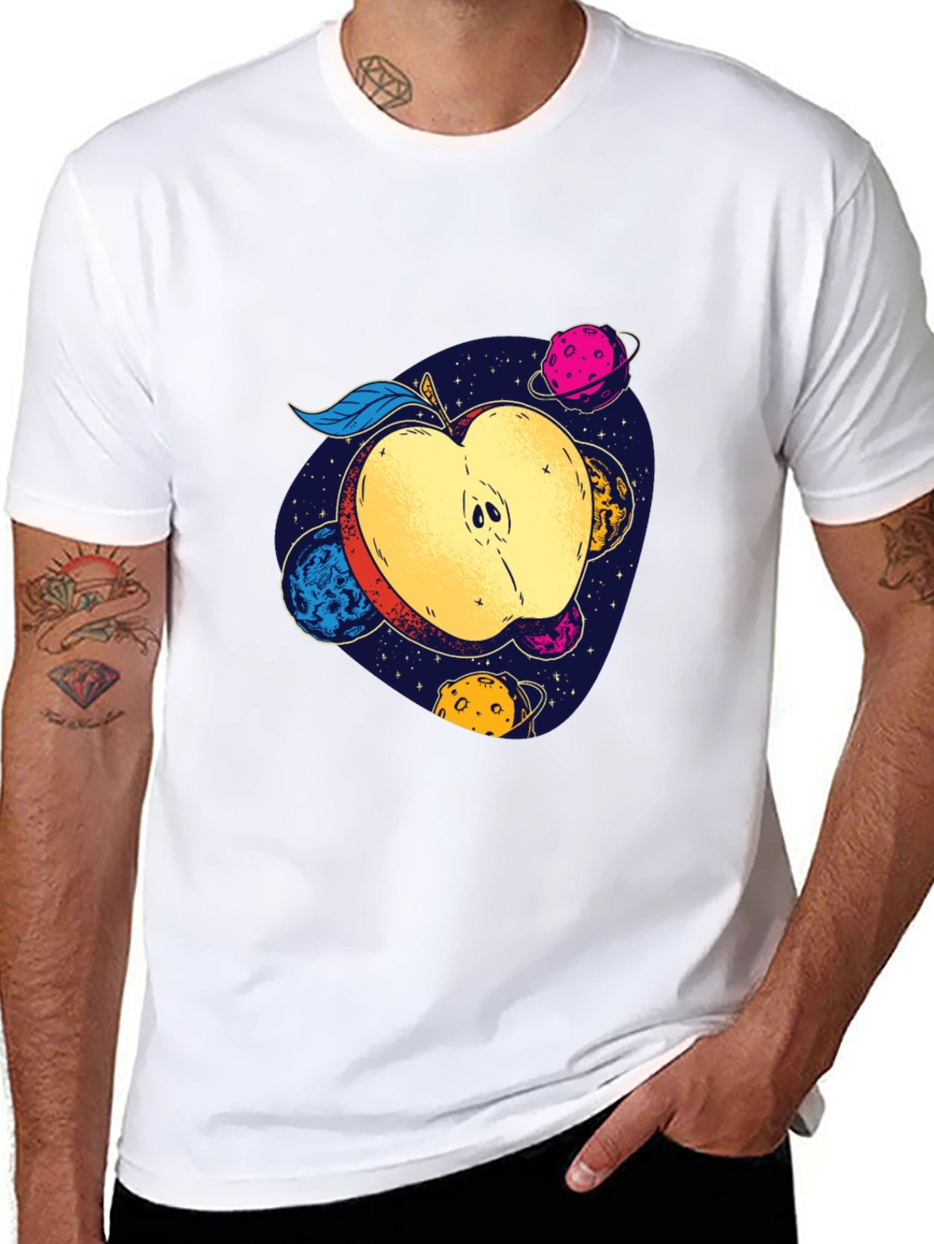 Cosmic Apple Graphic Tee - Modern Comfort Fit