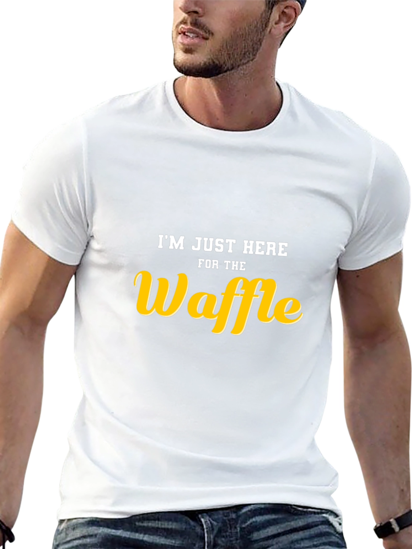 Im Just Here For The Waffle Black T-Shirt