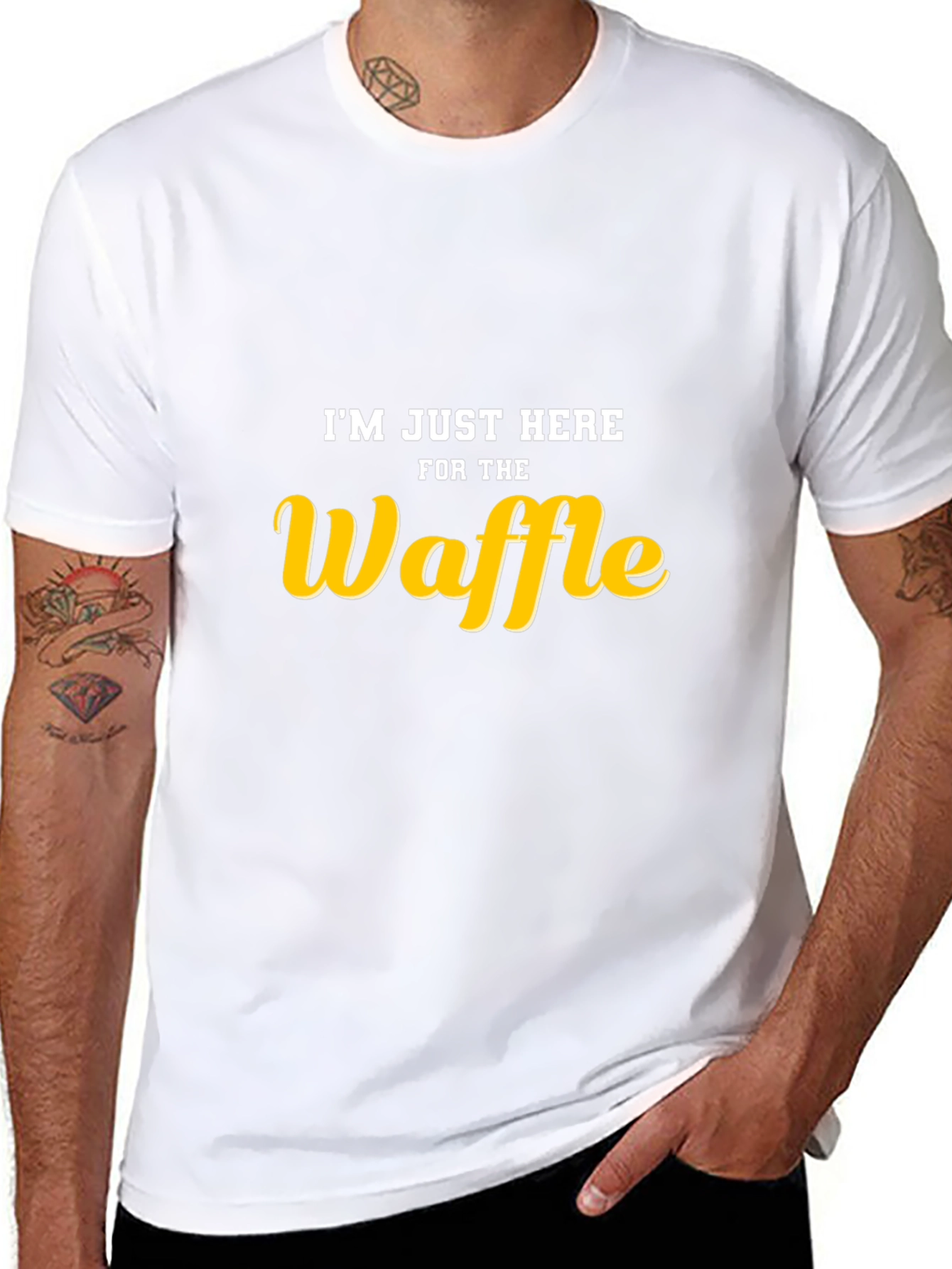Im Just Here For The Waffle Black T-Shirt