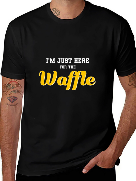 Im Just Here For The Waffle Black T-Shirt