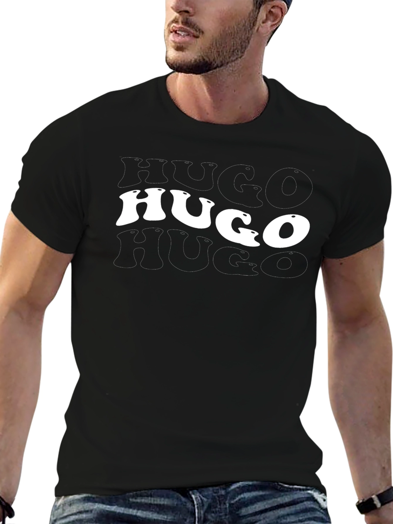 Mens Black HUGO Graphic T-Shirt