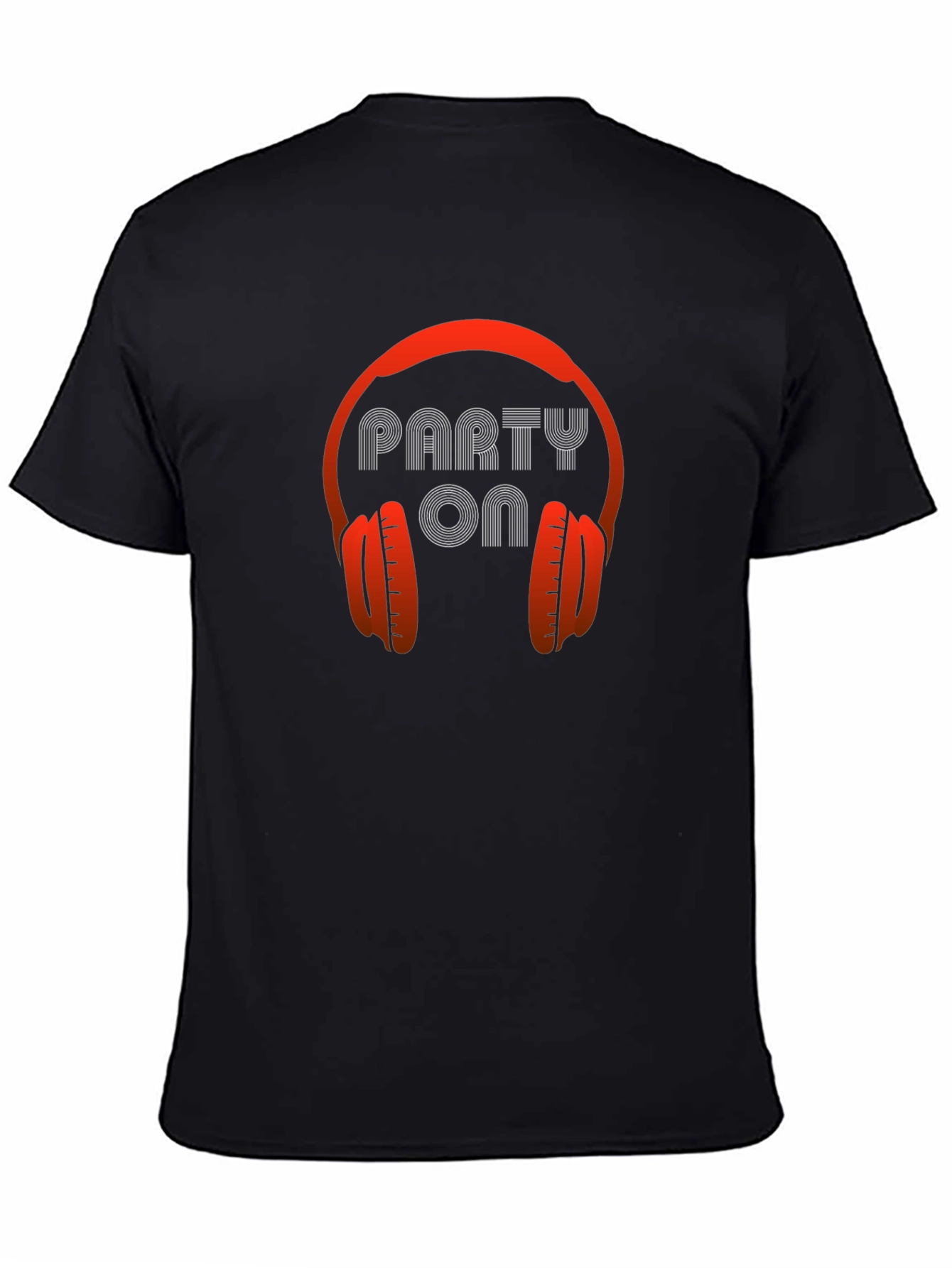 Party On Headphones Graphic Tee - Stylish Black T-Shirt
