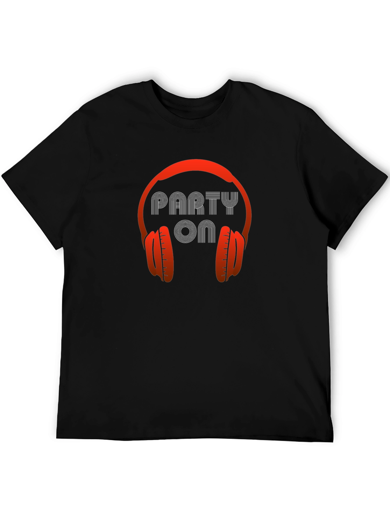 Party On Headphones Graphic Tee - Stylish Black T-Shirt